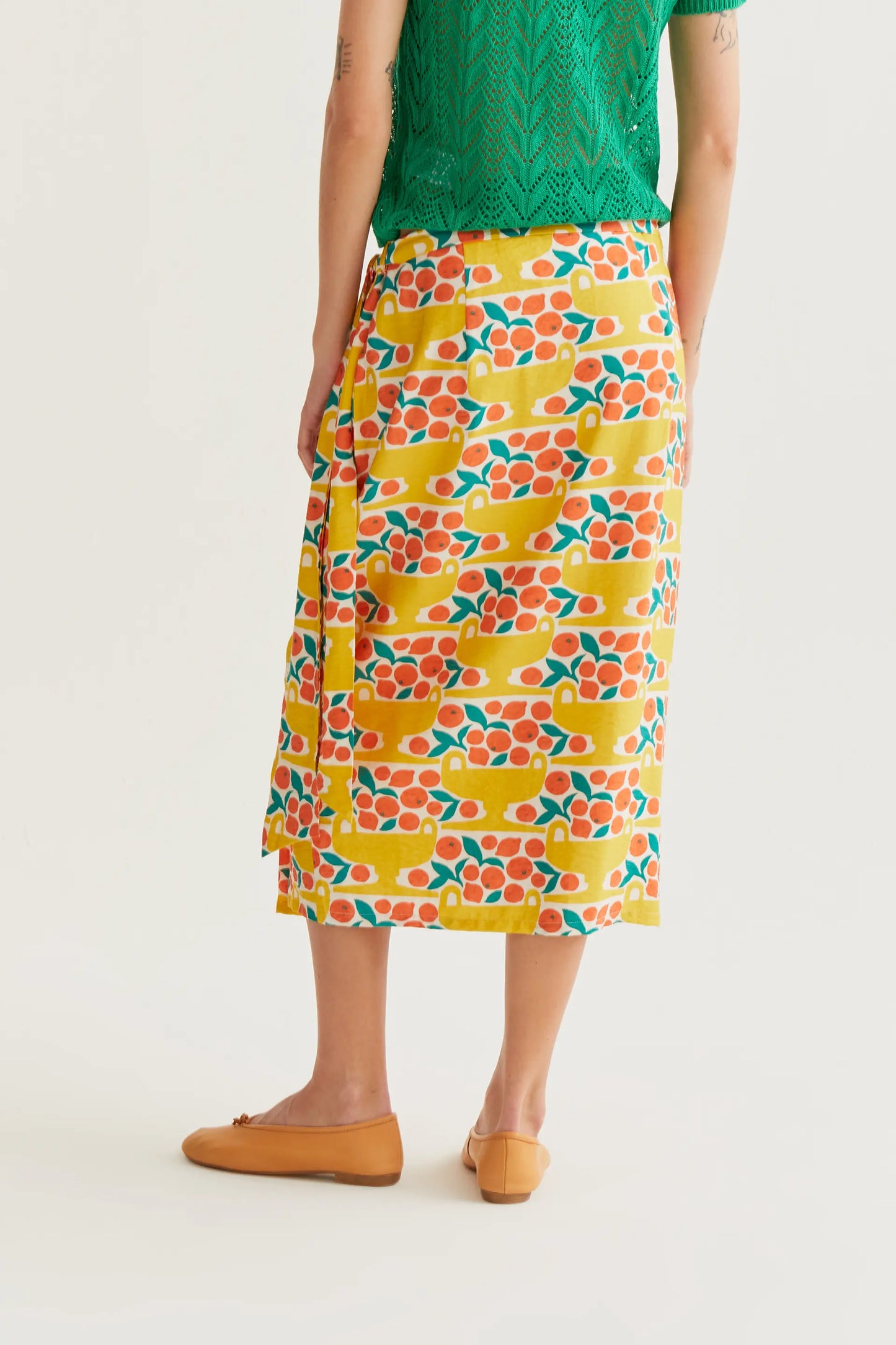 Falda midi con estampado Citrus