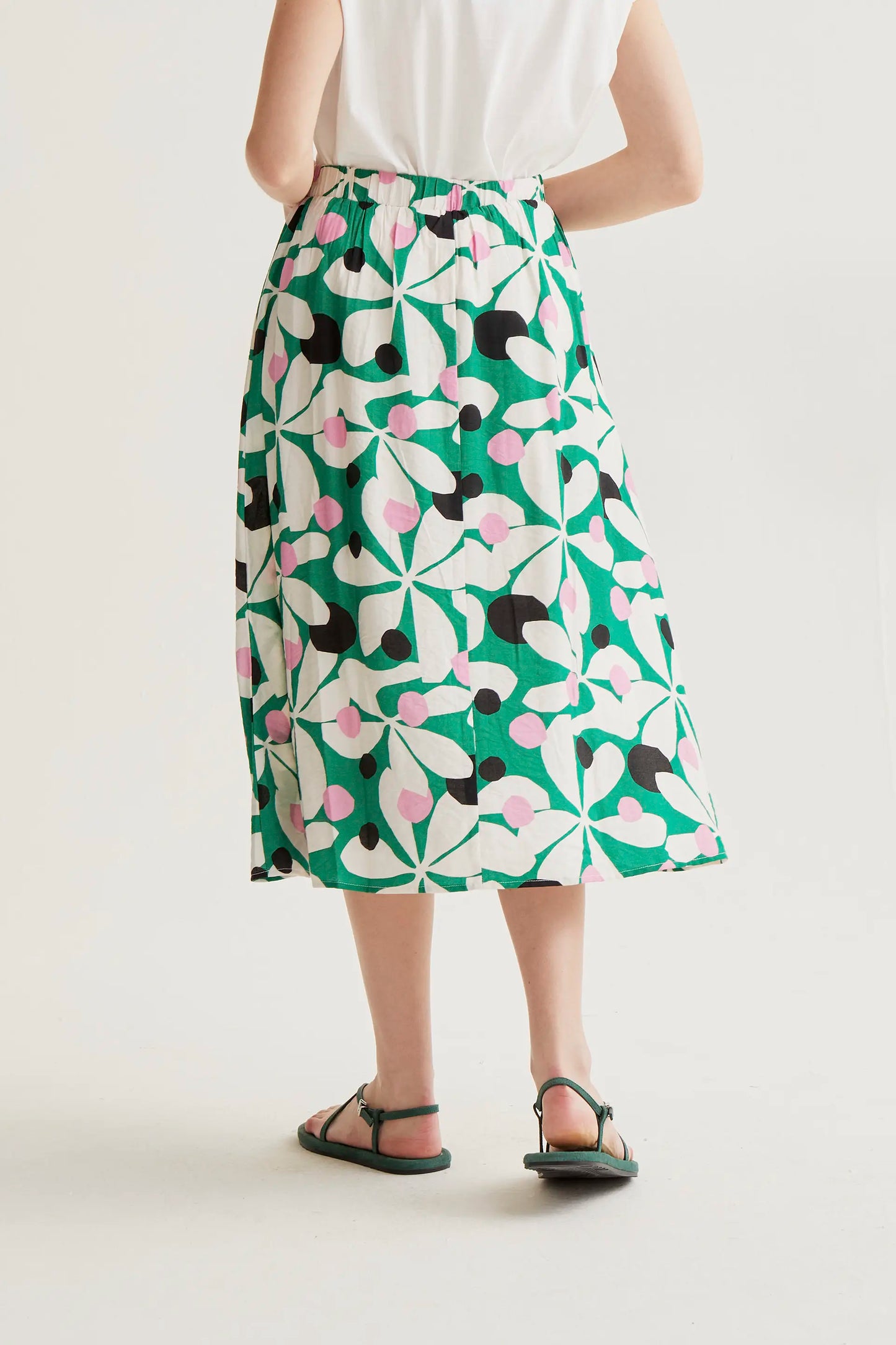 Falda midi con estampado Hosta