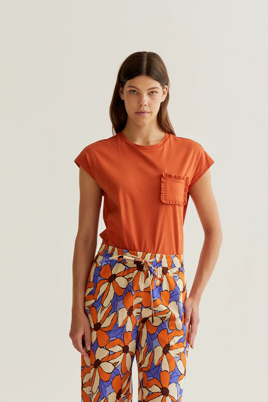 Basic 100% cotton brown t-shirt