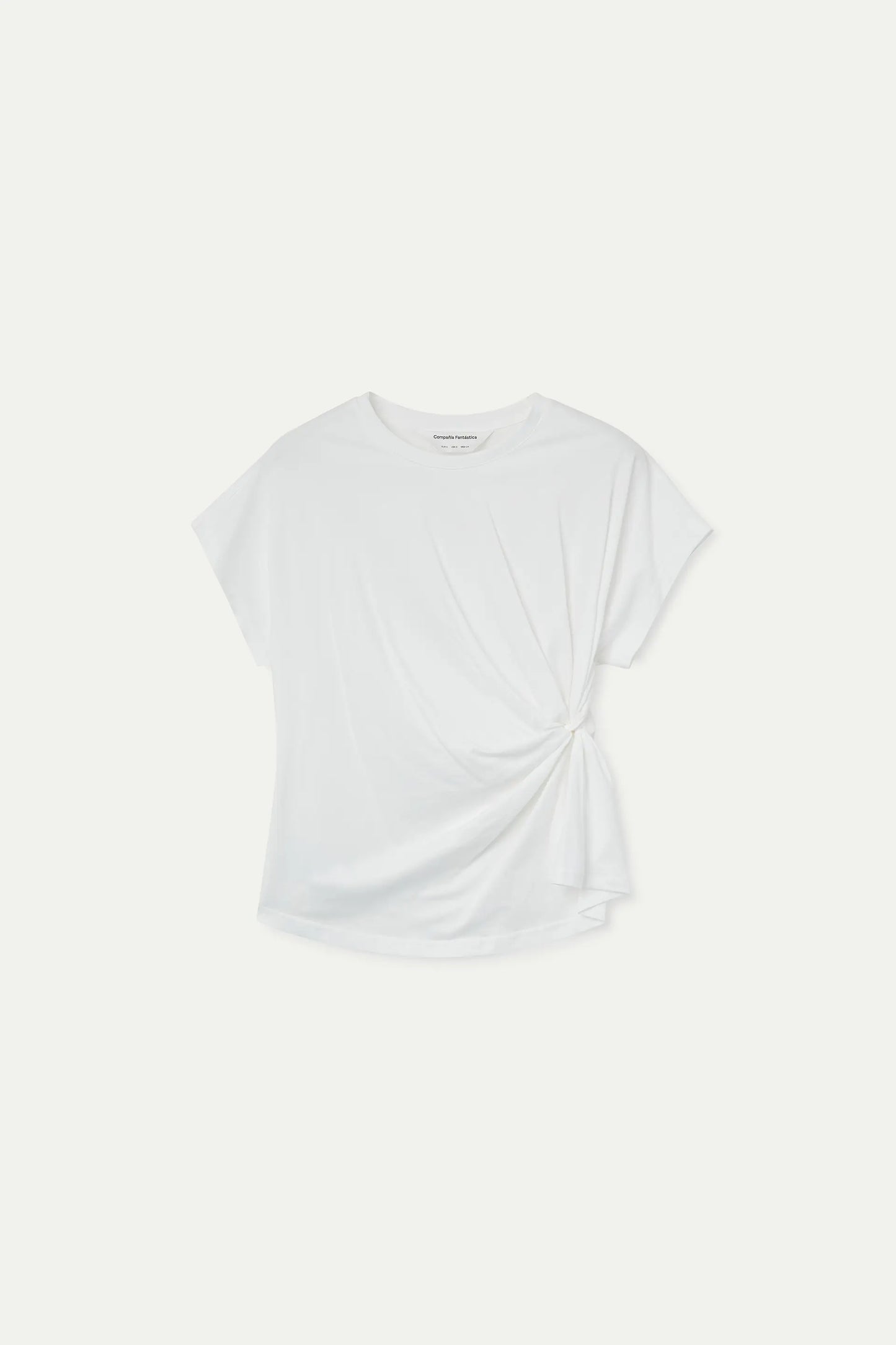 Camiseta 100% algodón blanca con nudo lateral