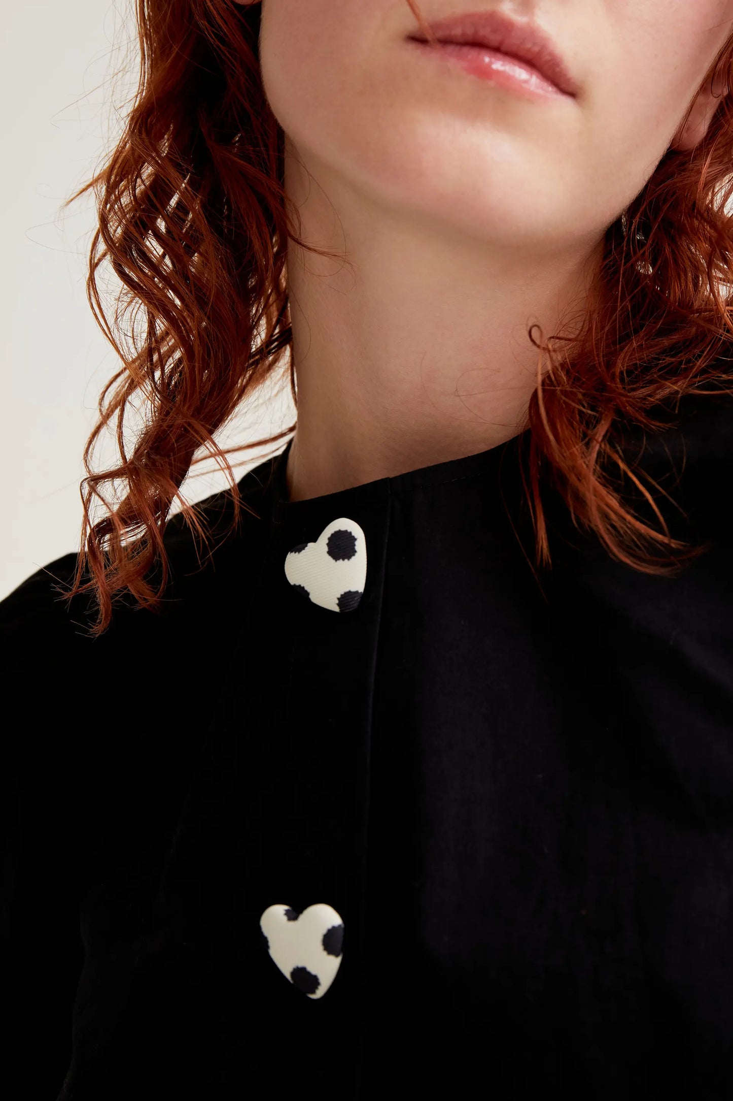 Top 100% algodón con botones de corazones