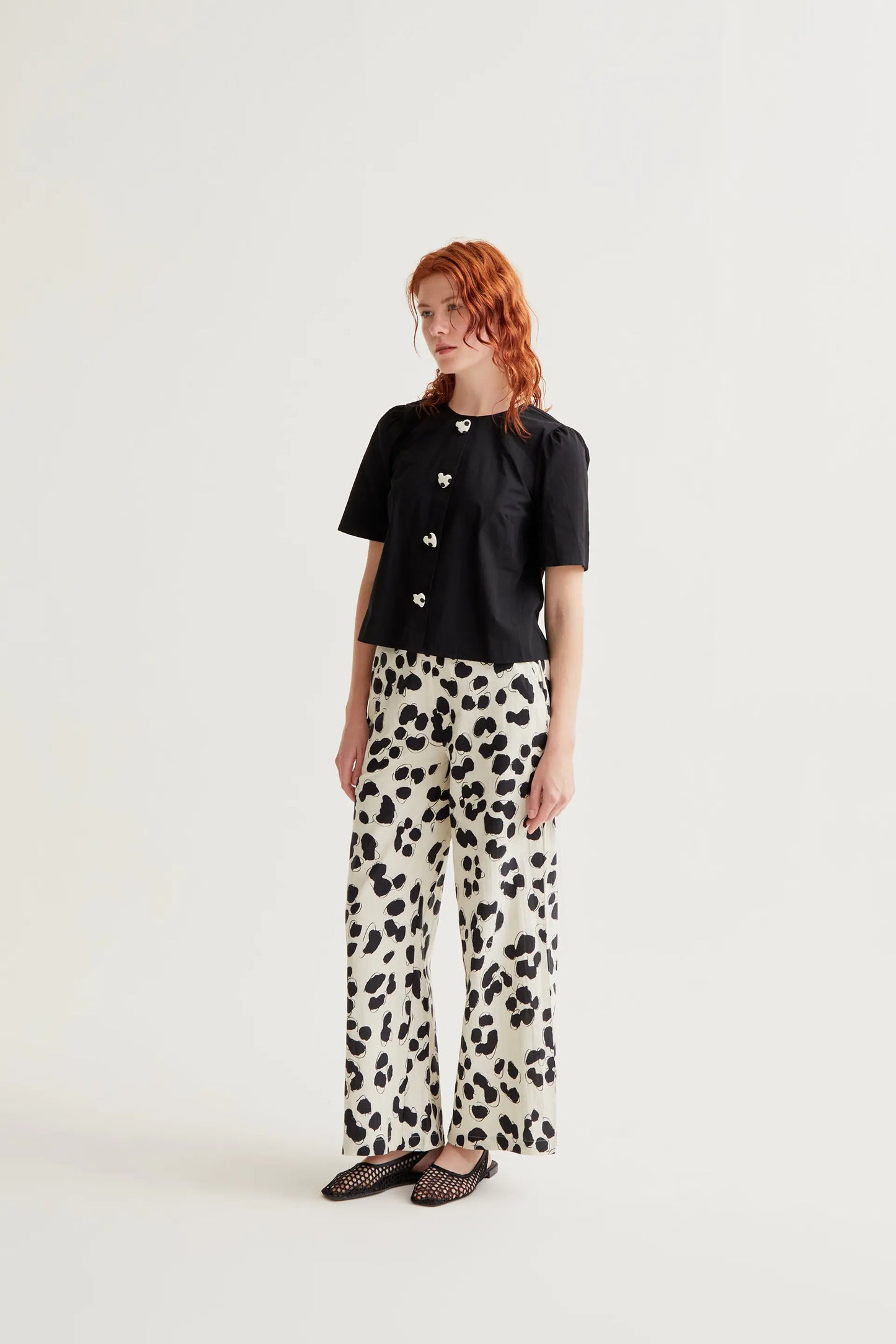 Top 100% algodón con botones de corazones