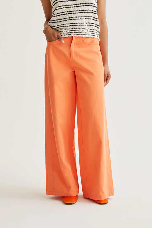 Pantalón wide leg naranja