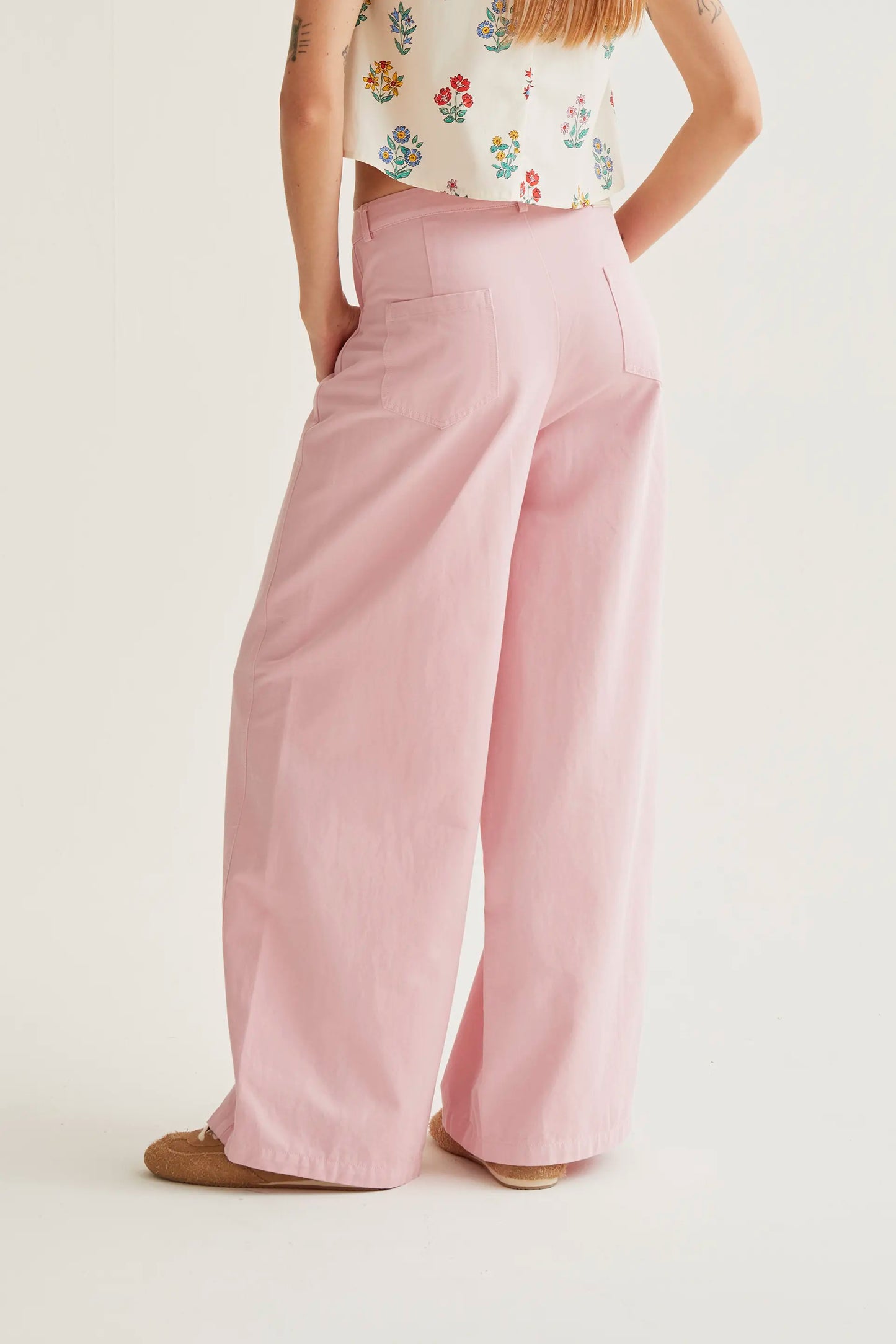 Pantalón wide leg rosa