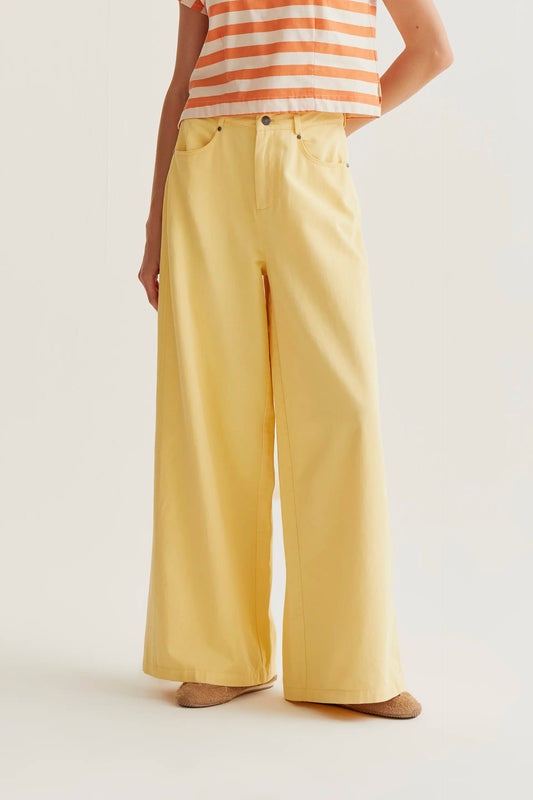 Yellow wide leg trousers