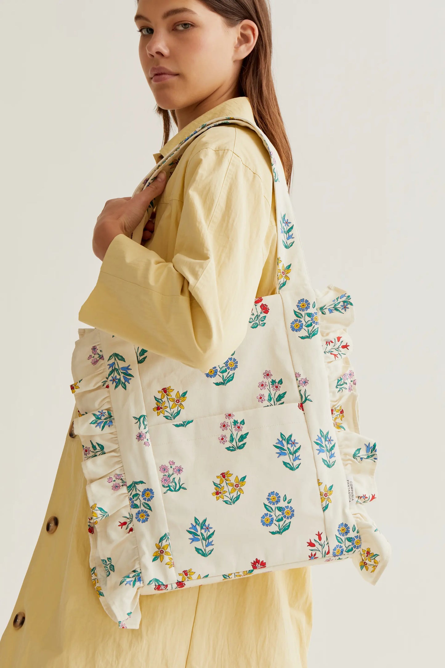 Quilted bag with Gardener print