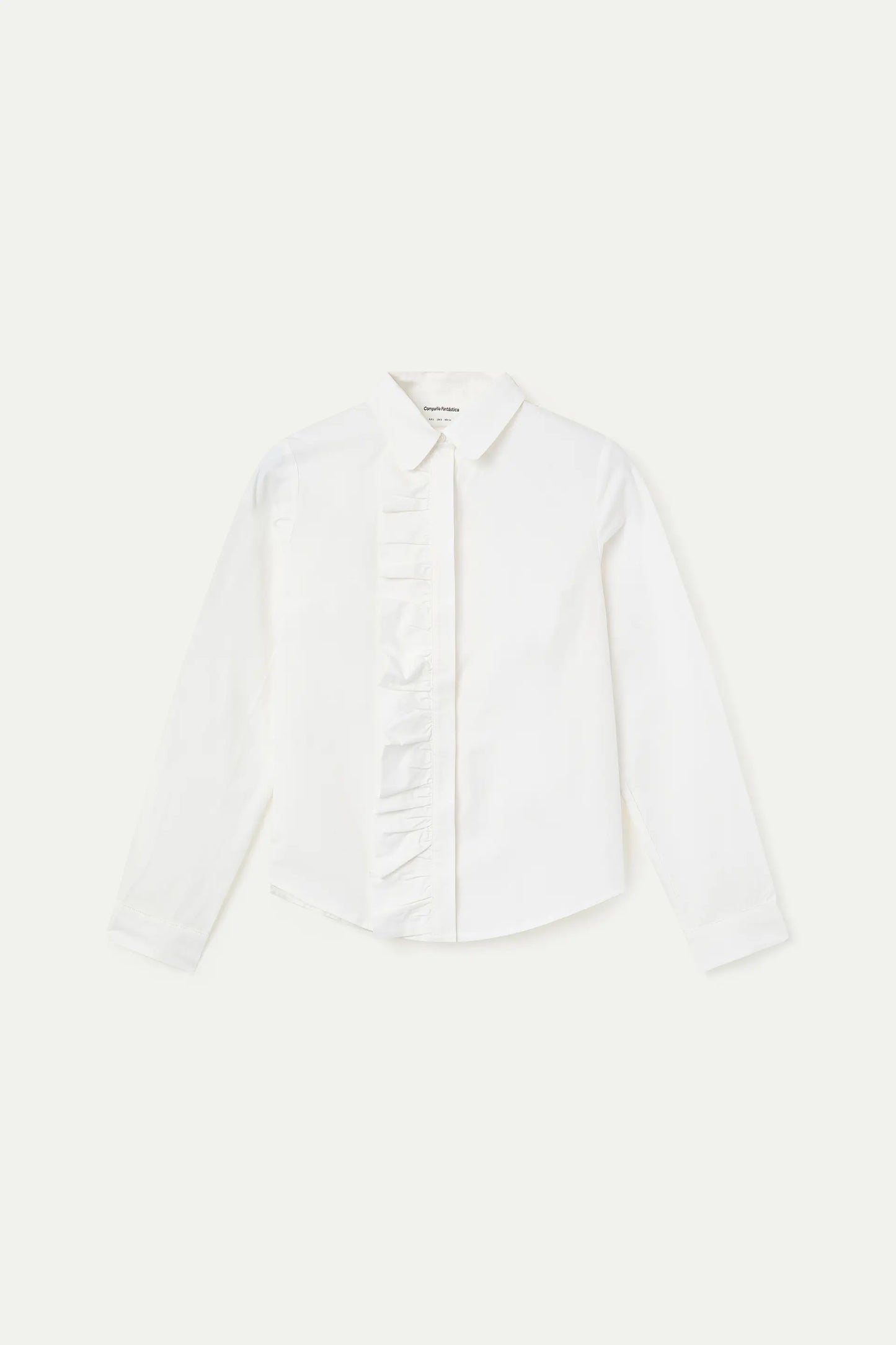 Camisa 100% algodón blanco con volante
