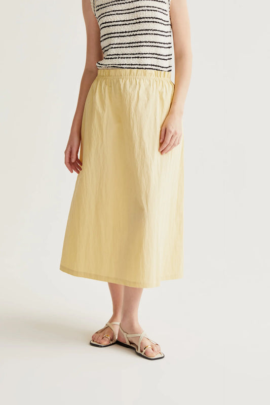 Light yellow midi skirt