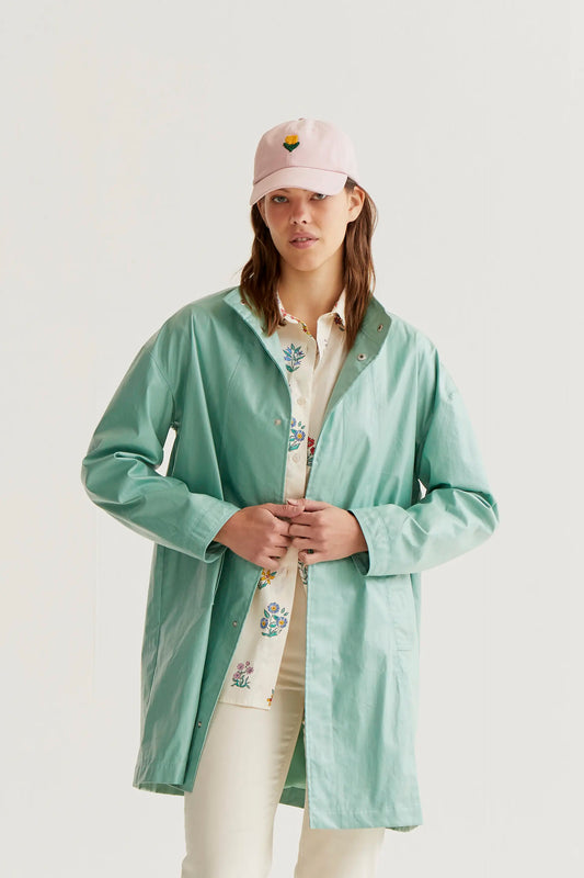 100% cotton green gabardine