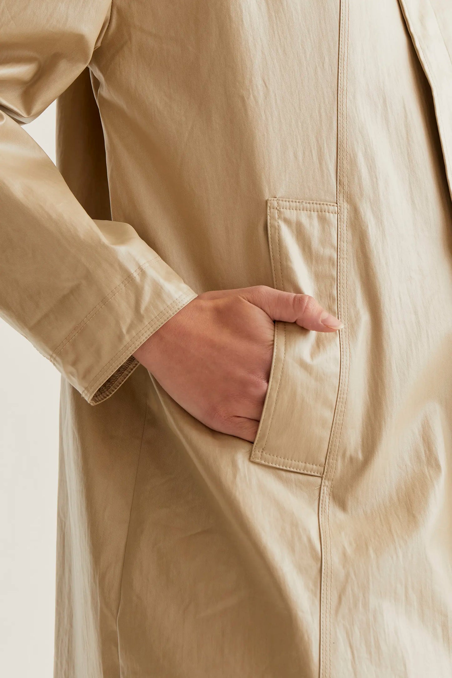 Gabardina 100% algodón beige