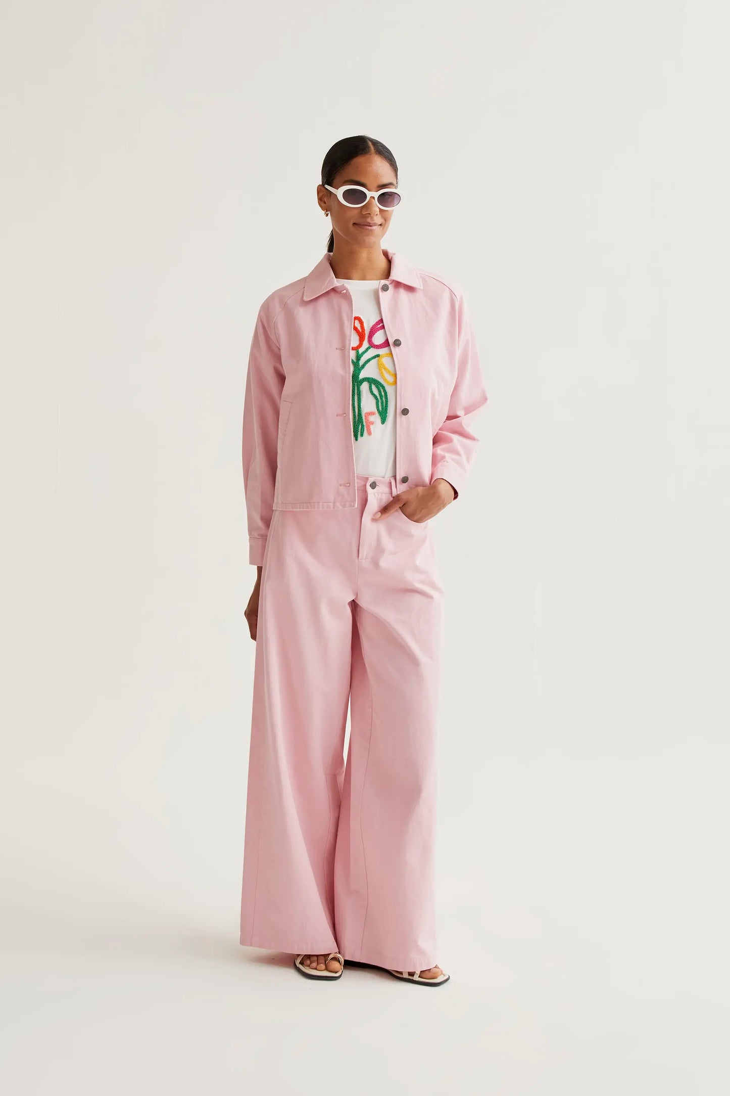 Chaqueta 100% algodón rosa