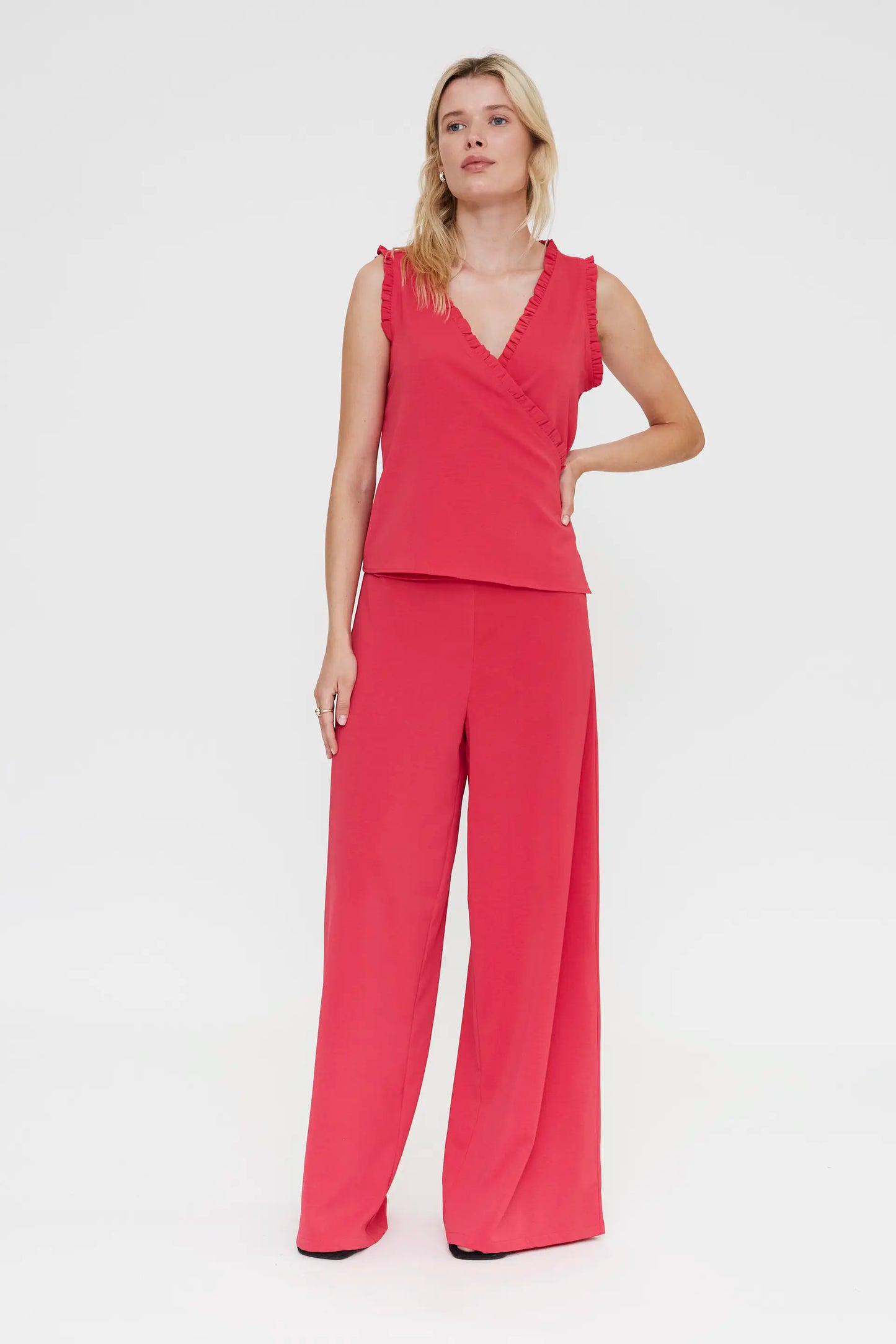 Pantaloni fluidi fucsia