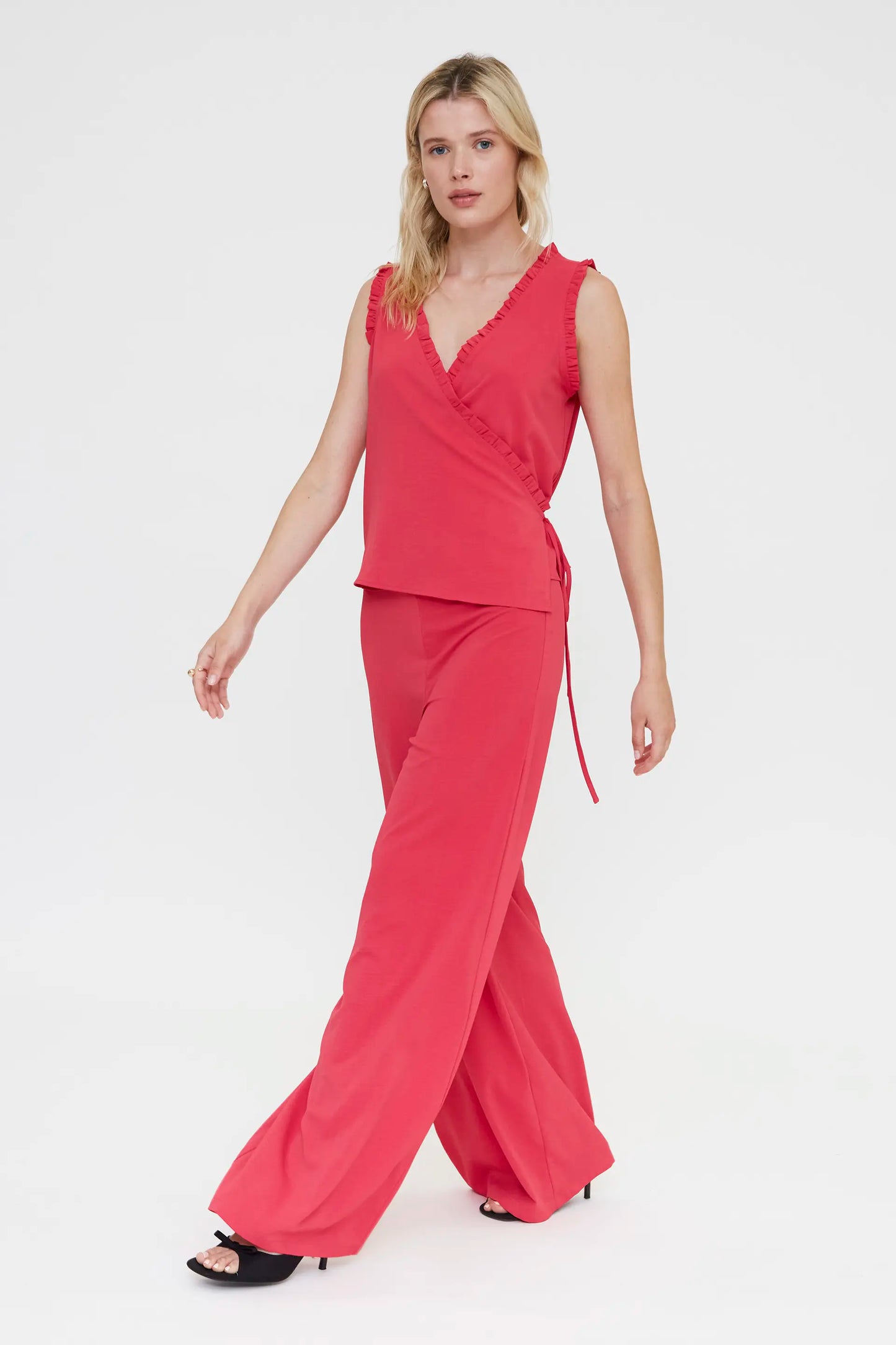 Pantaloni fluidi fucsia