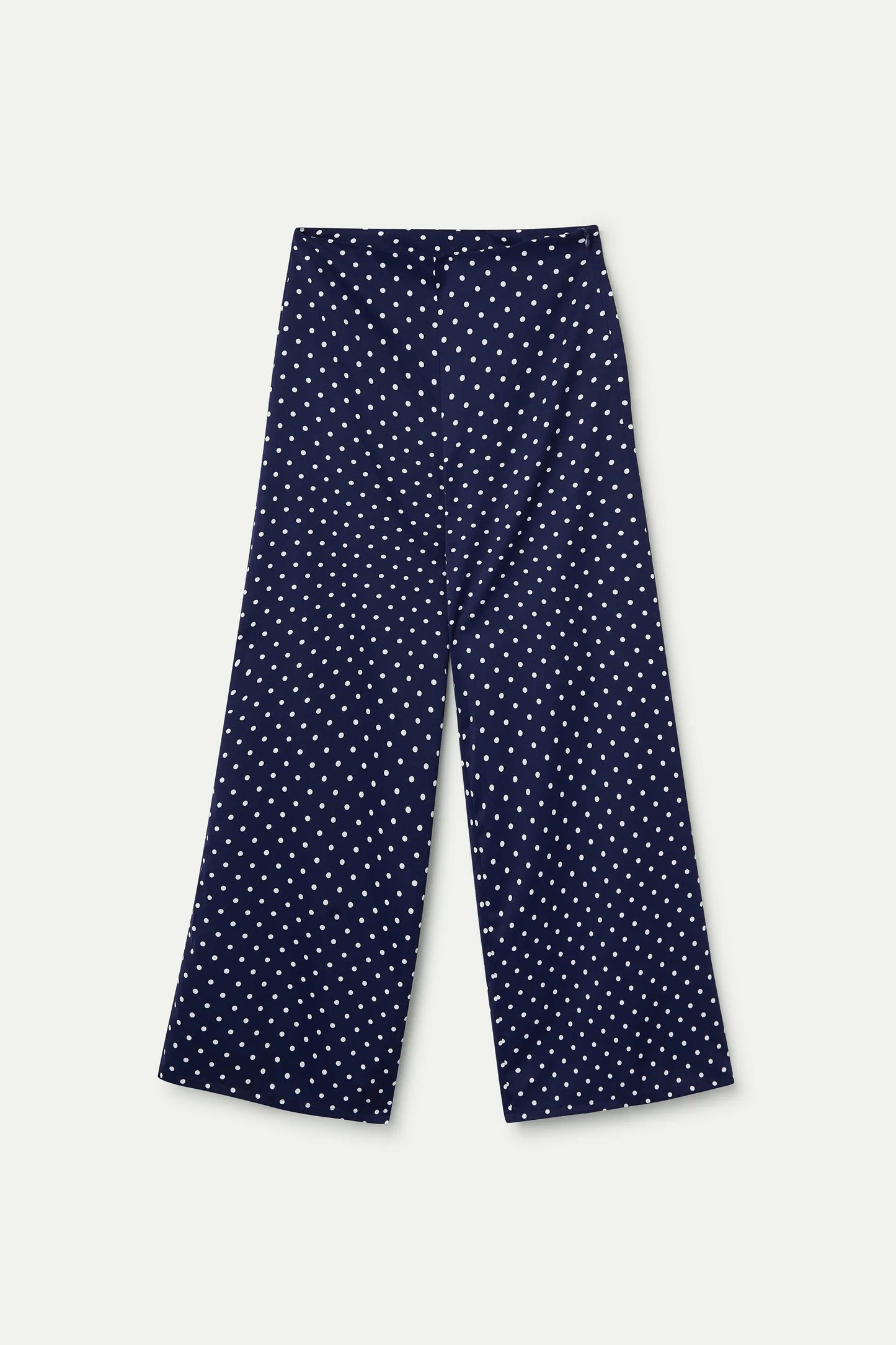 Pantaloni con stampa a mini pois blu navy