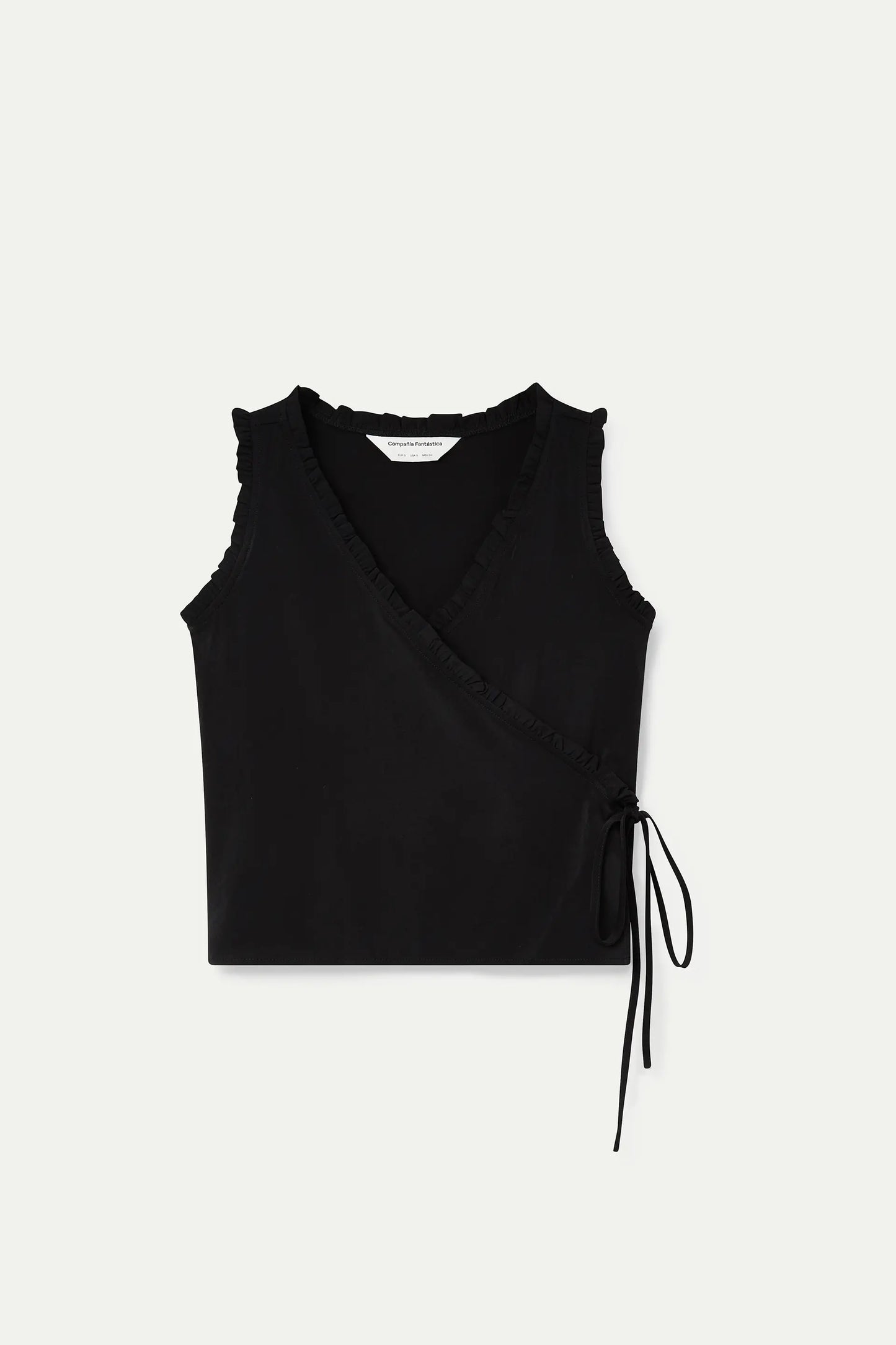 Top nero con scollo a V