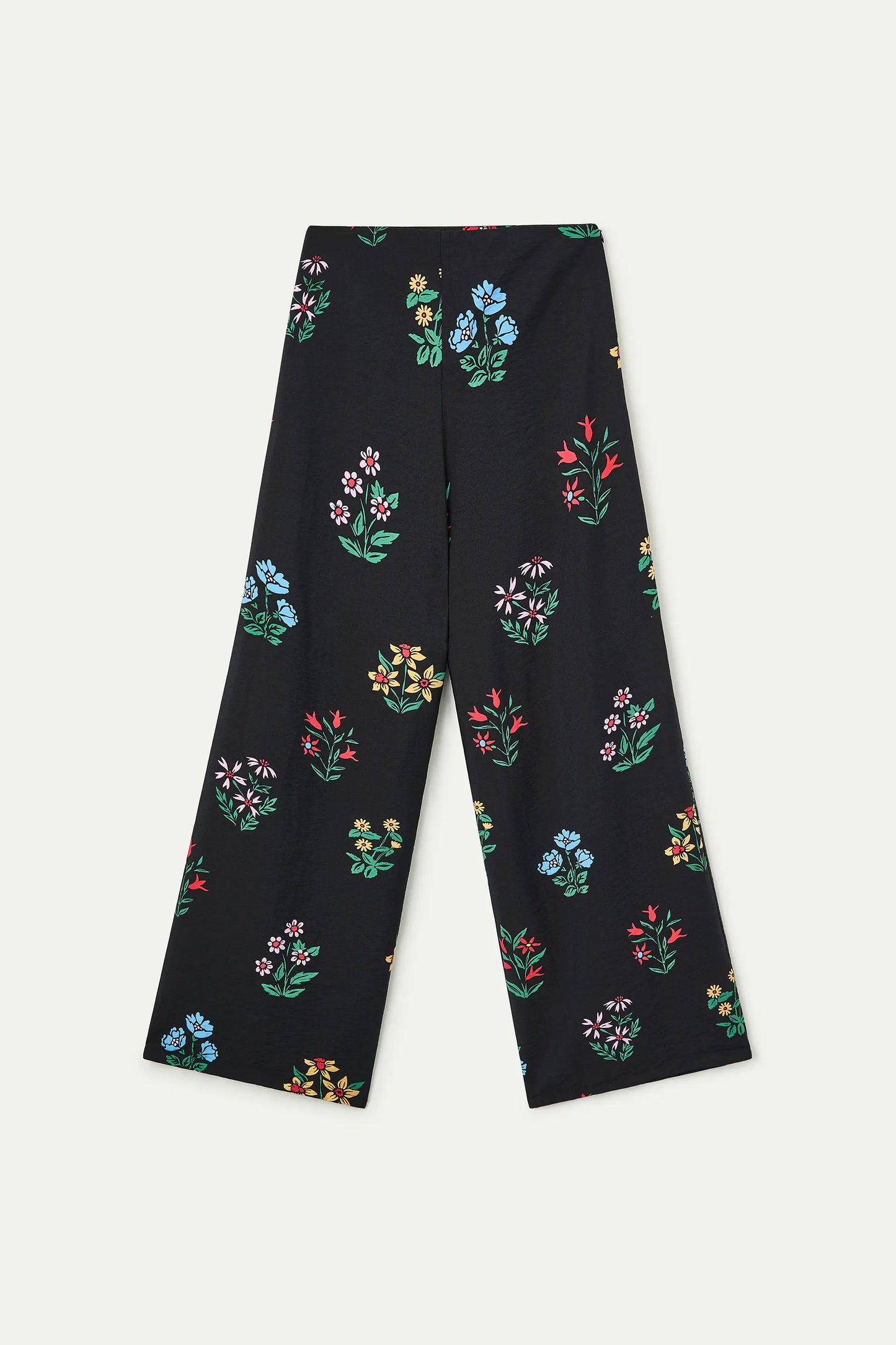 Pantaloni con stampa giardiniere multicolore