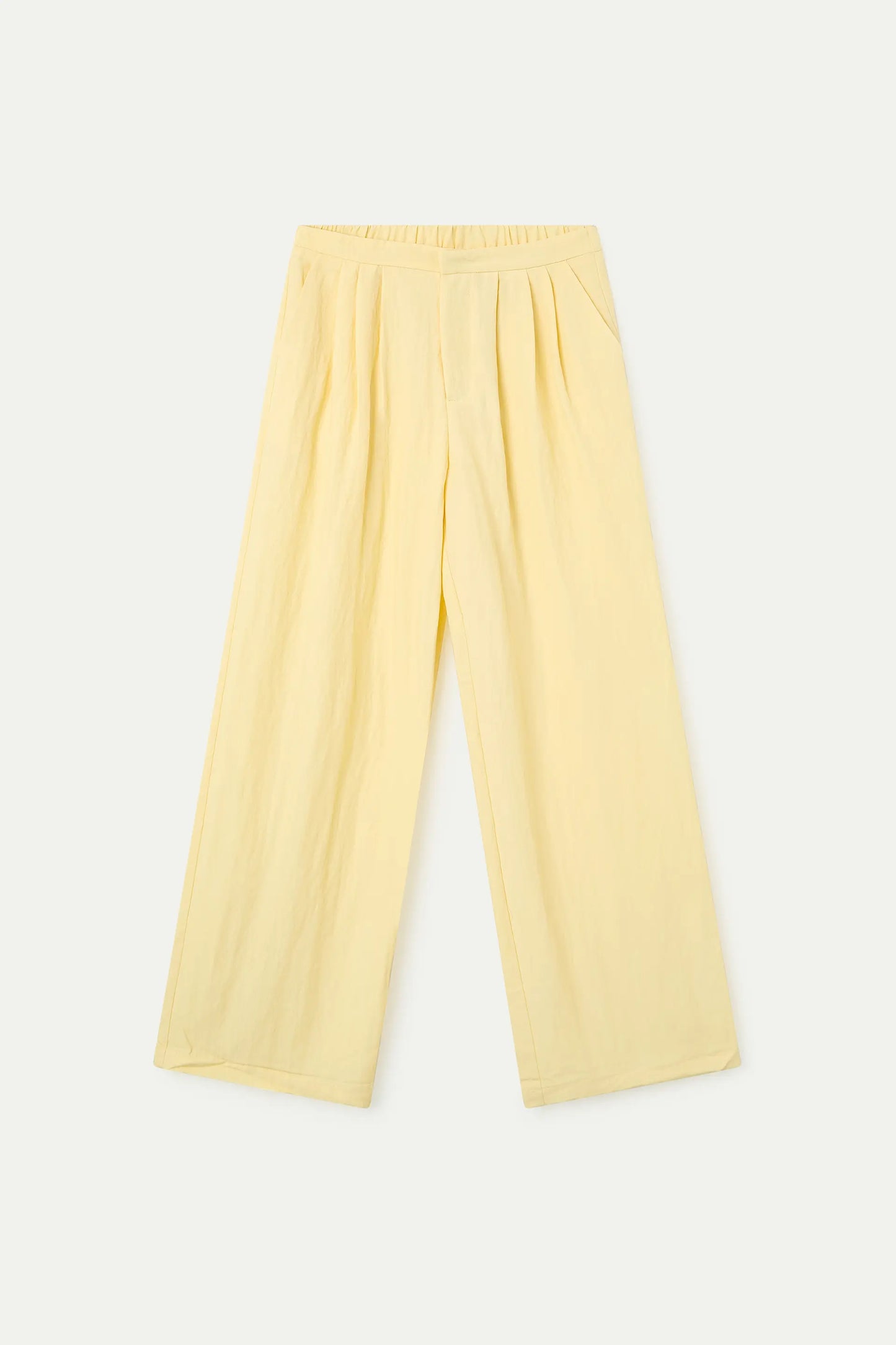 Pantaloni fluidi giallo chiaro