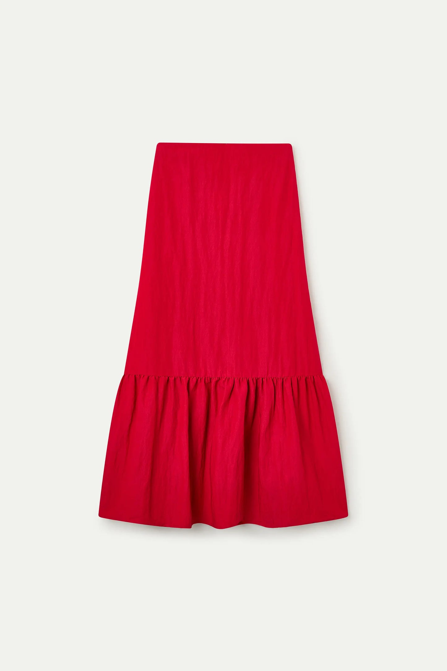 Gonna lunga rossa con volant