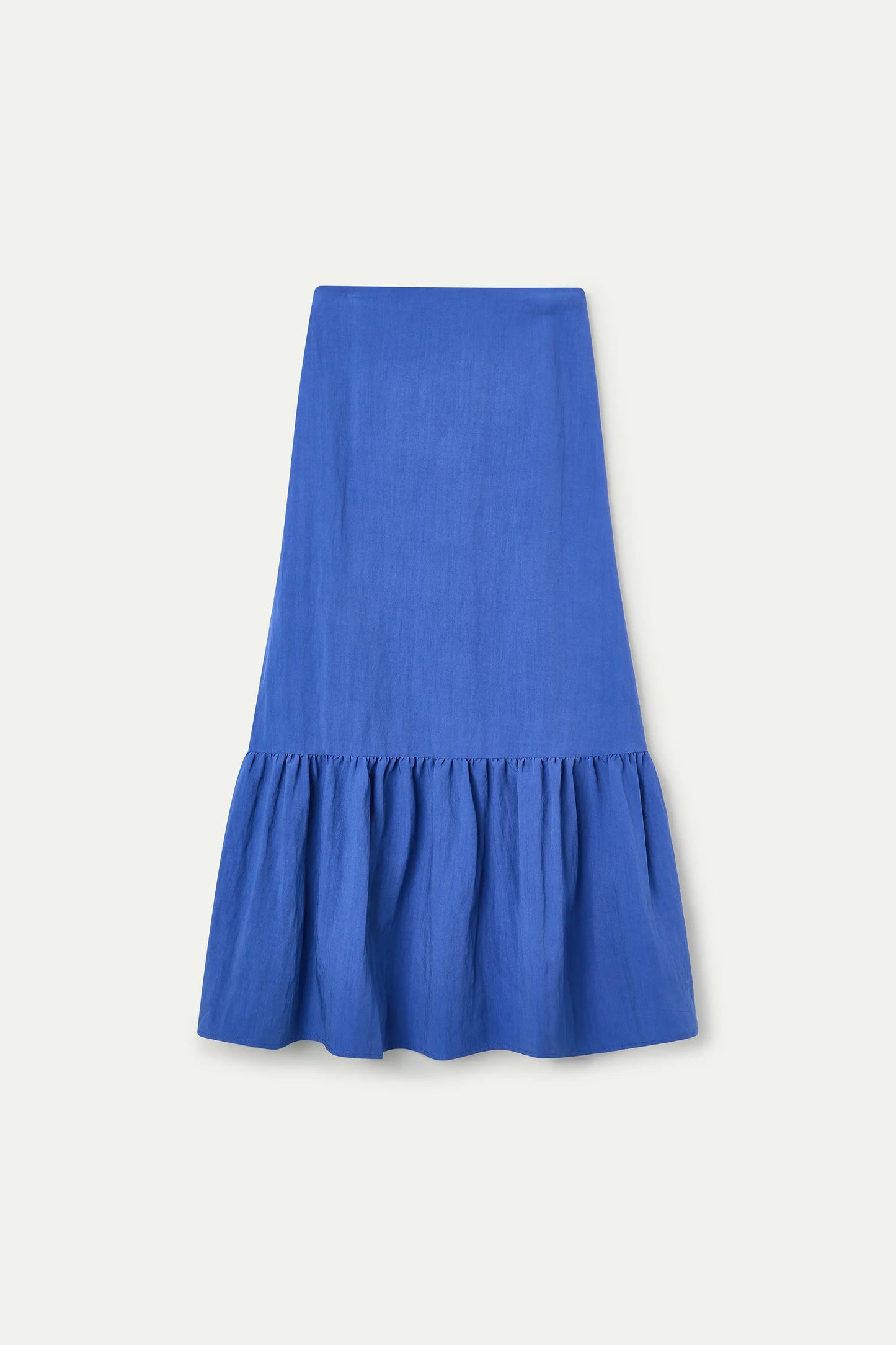 Gonna lunga blu con volant