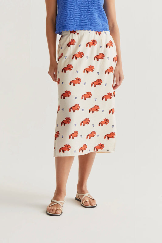 Tochi print midi skirt