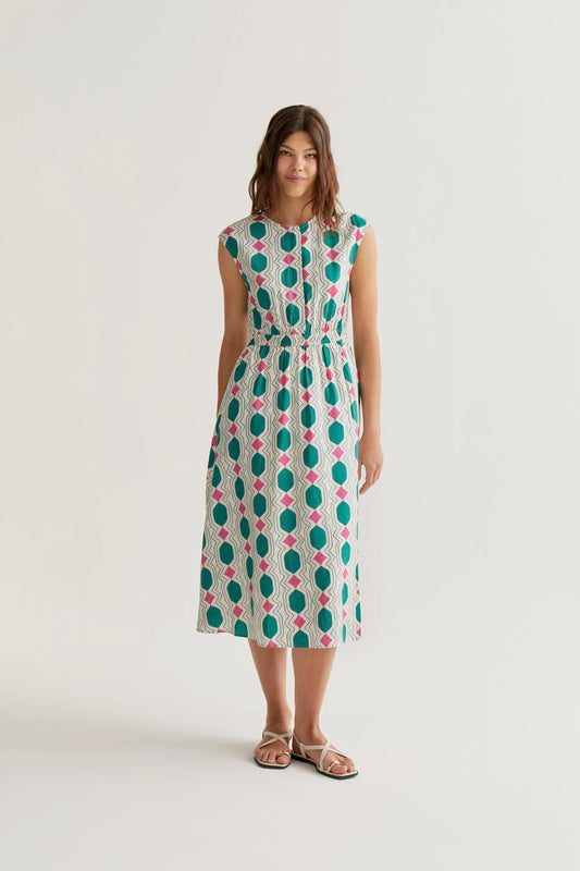 Midi dress with Geometric print