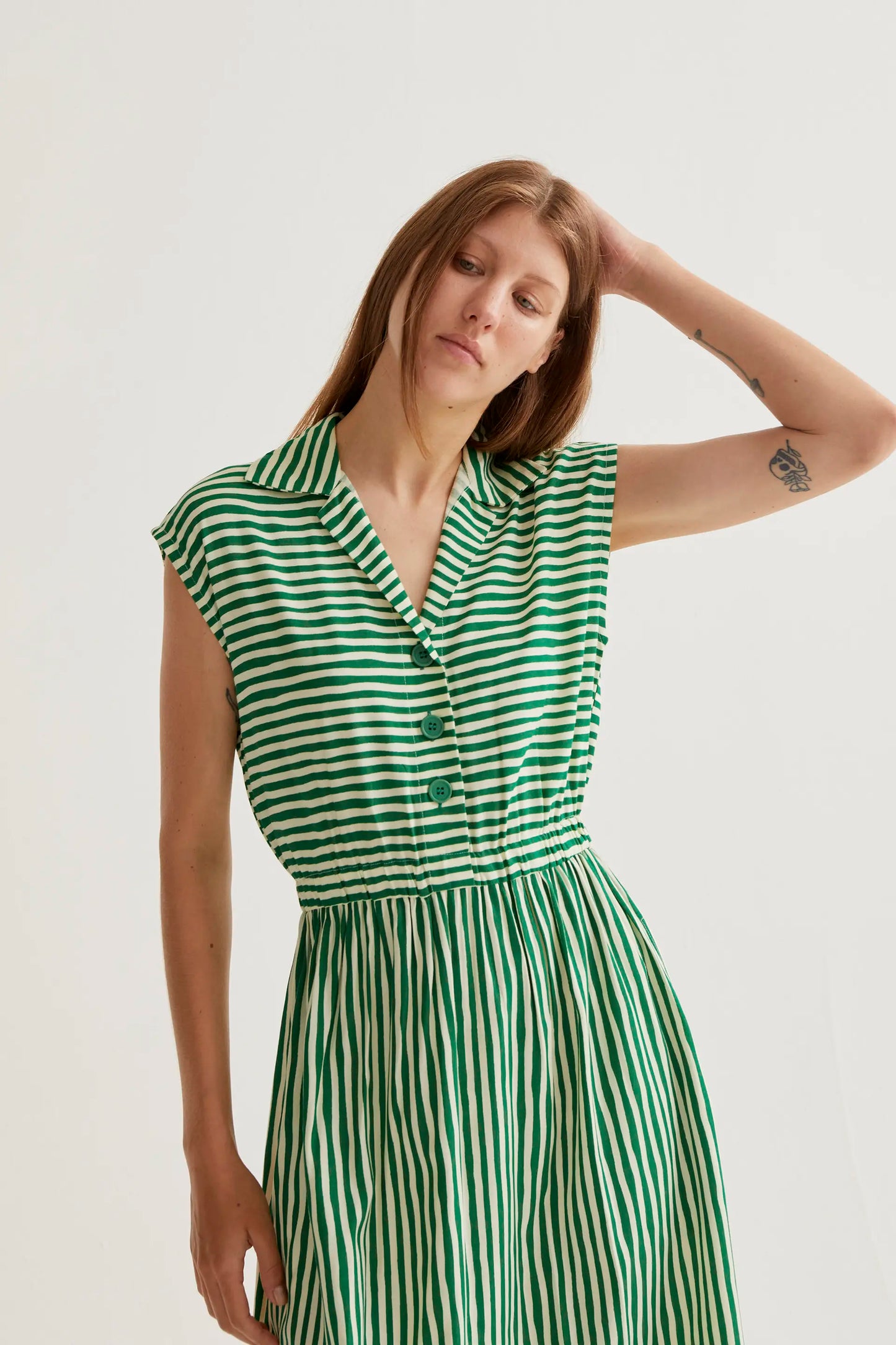 Lavagna Green print midi dress