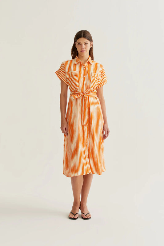 Vestido midi con estampado Lavagna Orange