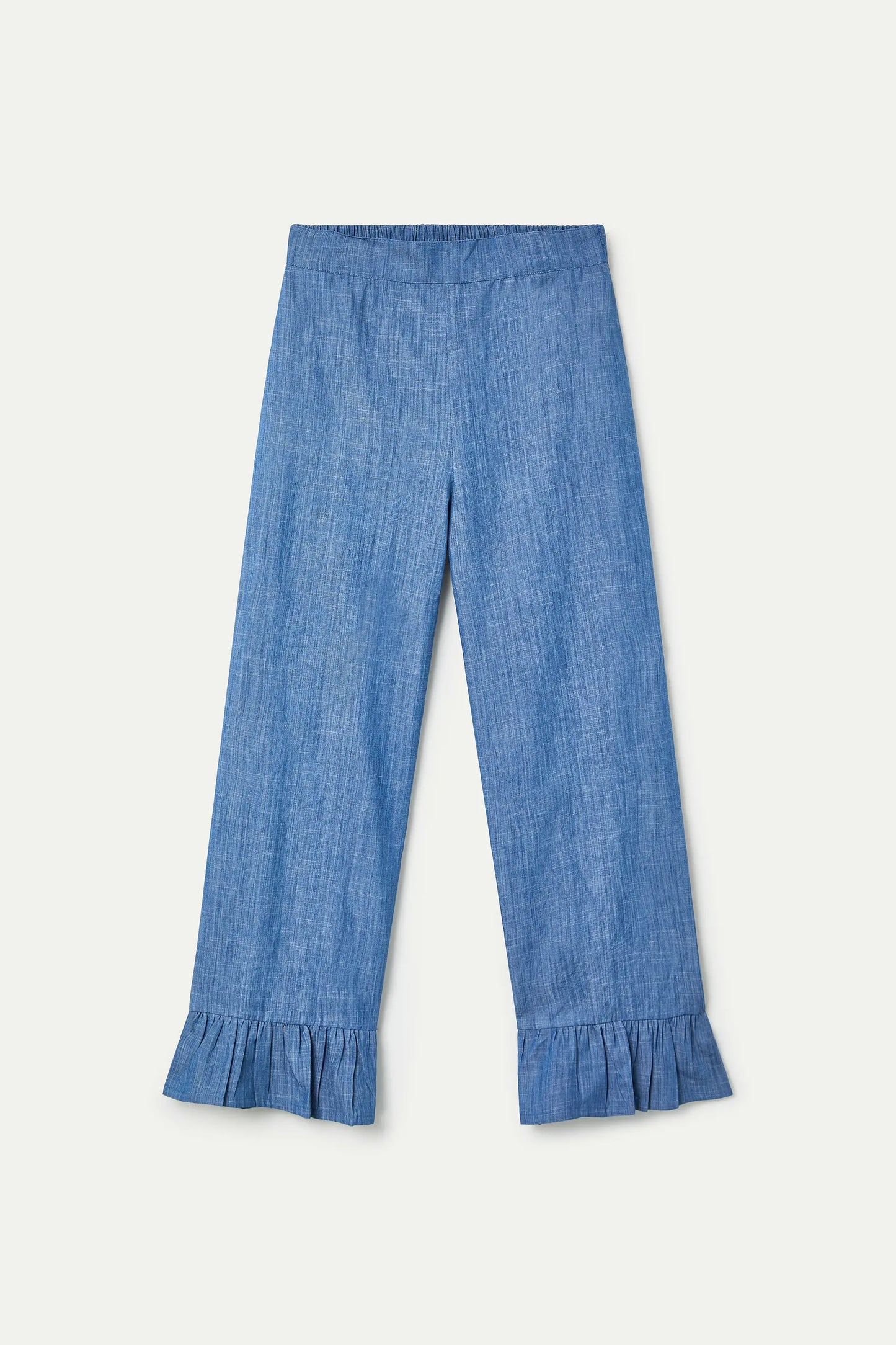 Light blue chambray 100% cotton trousers