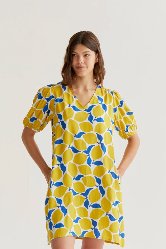 Limoncello Print Midi Dress - Fantastic Company Compaa Fantstica Limoncello Print Midi Dress - Fantastic Company Compaa Fantstica