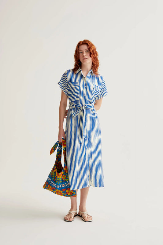 Lavagna Blue print midi dress