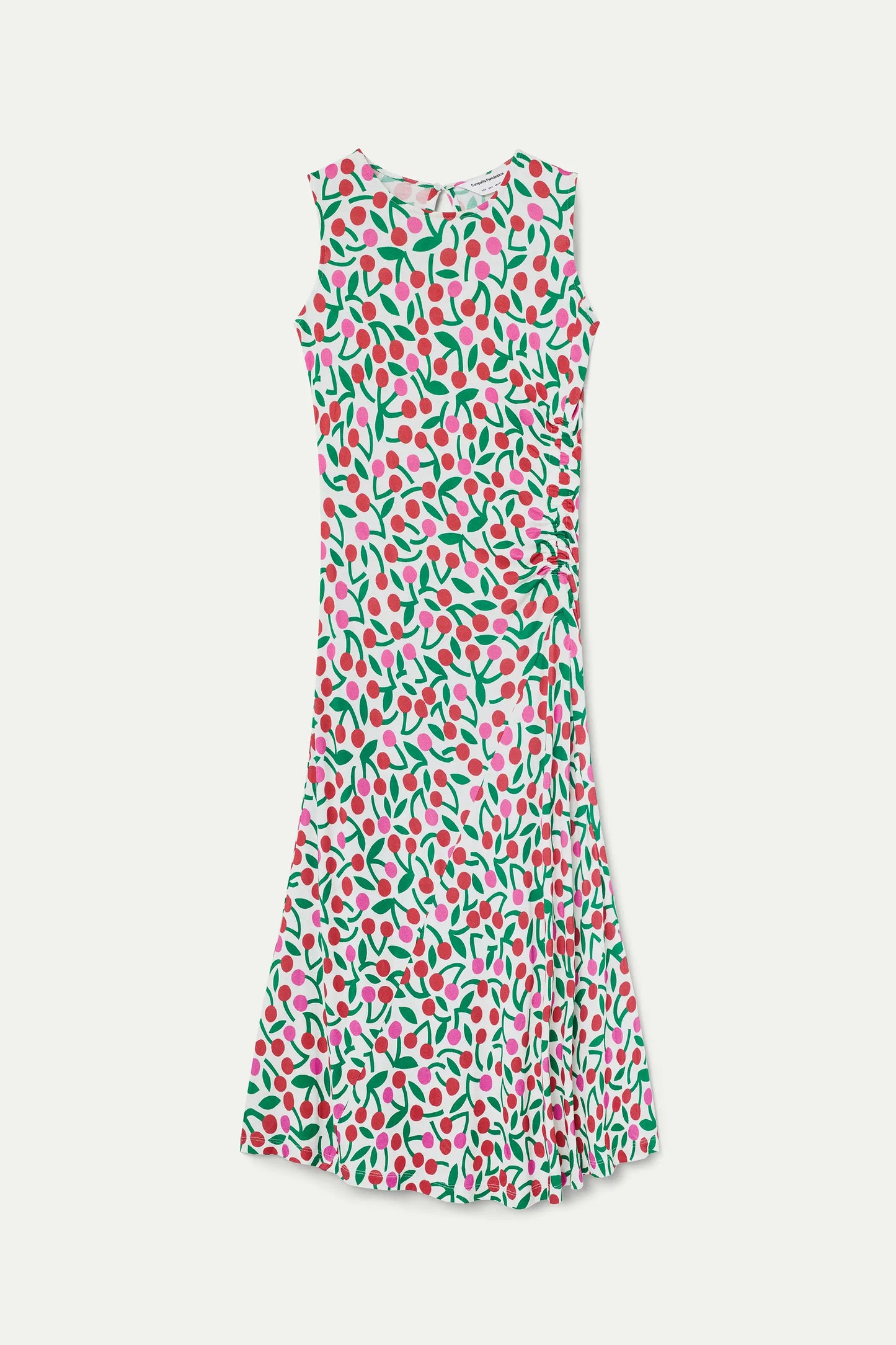 Vestido largo con estampado Guinda