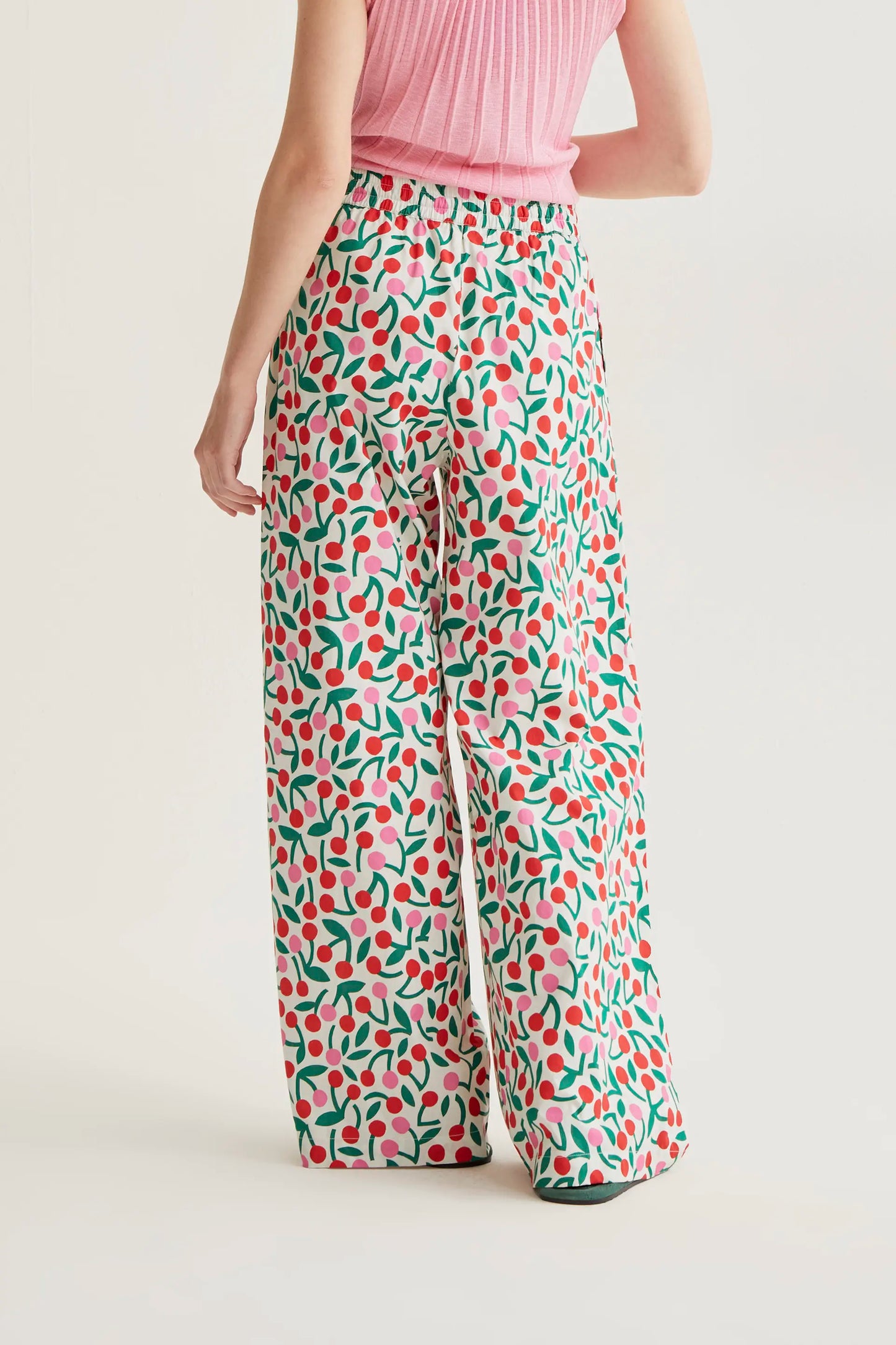 Pantalón 100% algodón con estampado Guinda