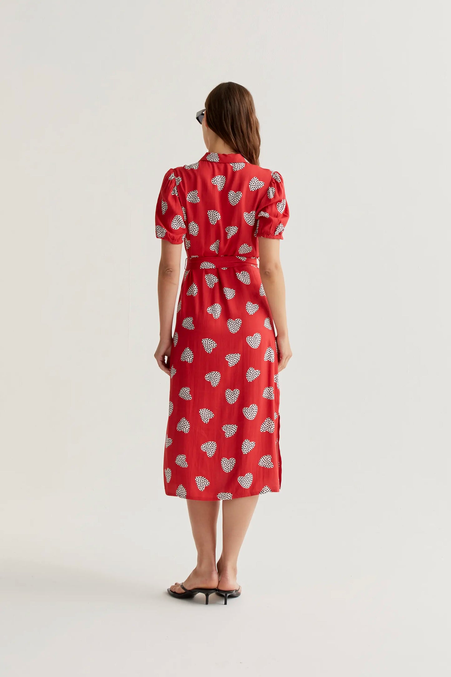 Vestido midi con estampado Harmony Red
