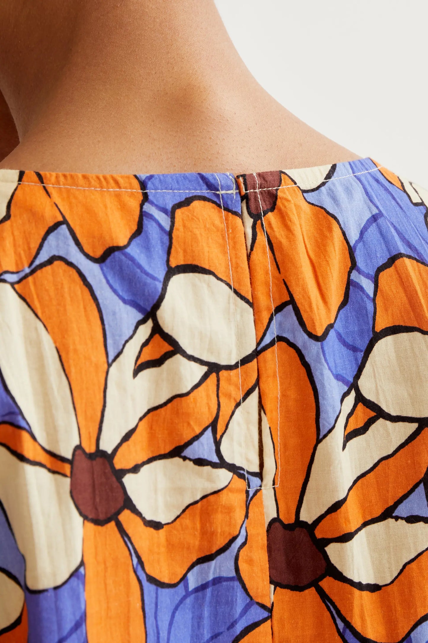 Short dress with marigold print