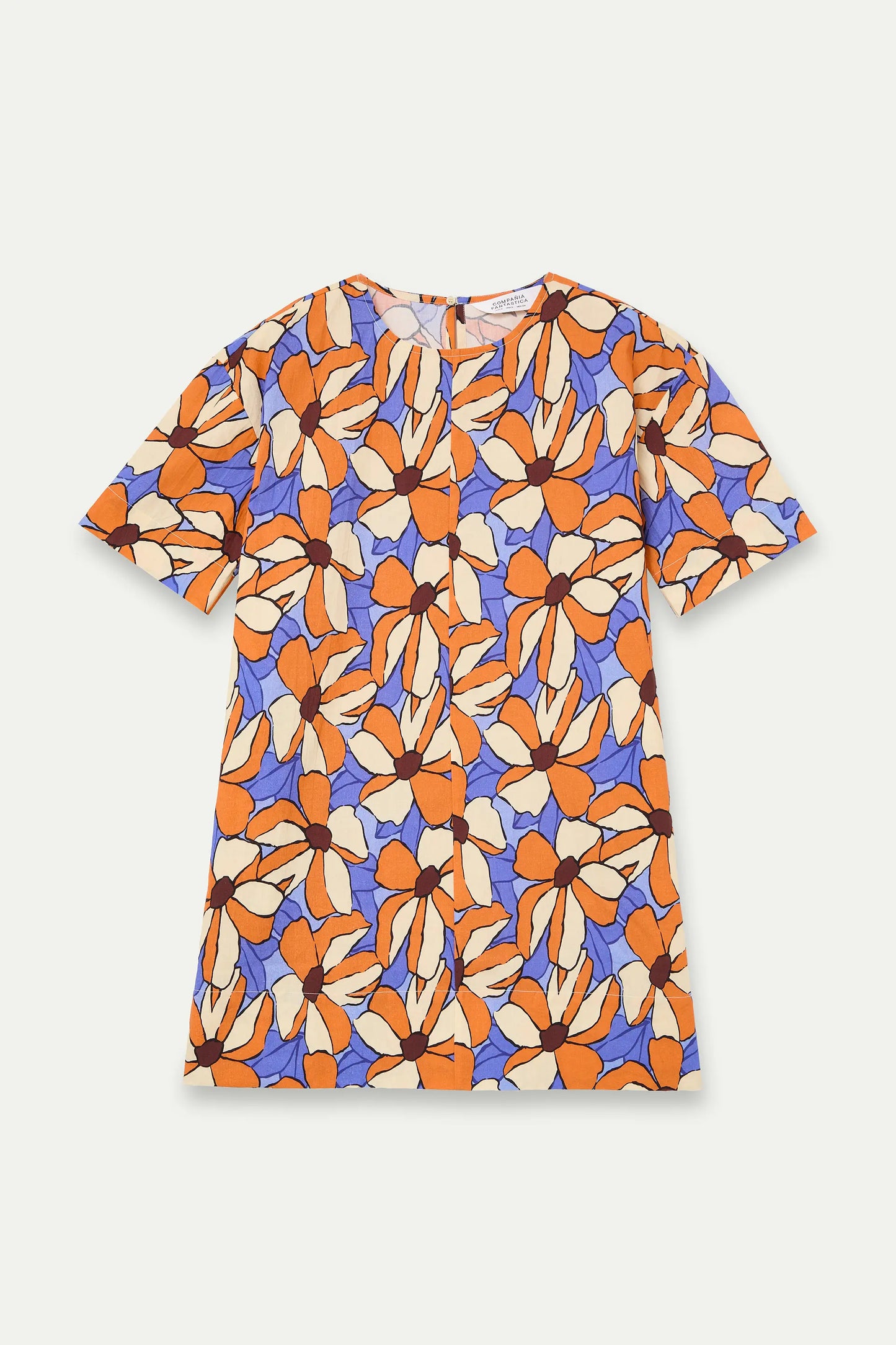 Short dress with marigold print