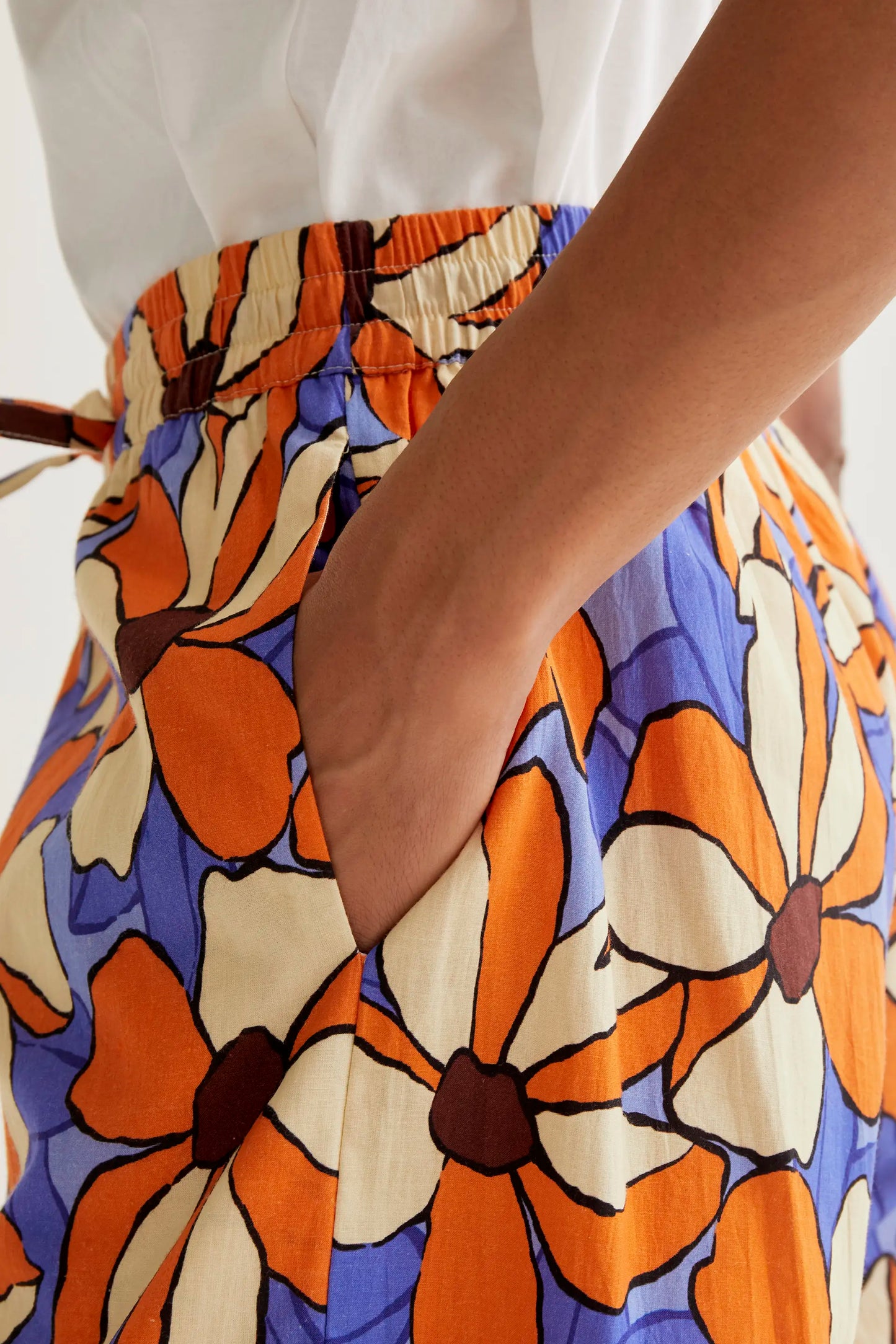 Marigold print trousers