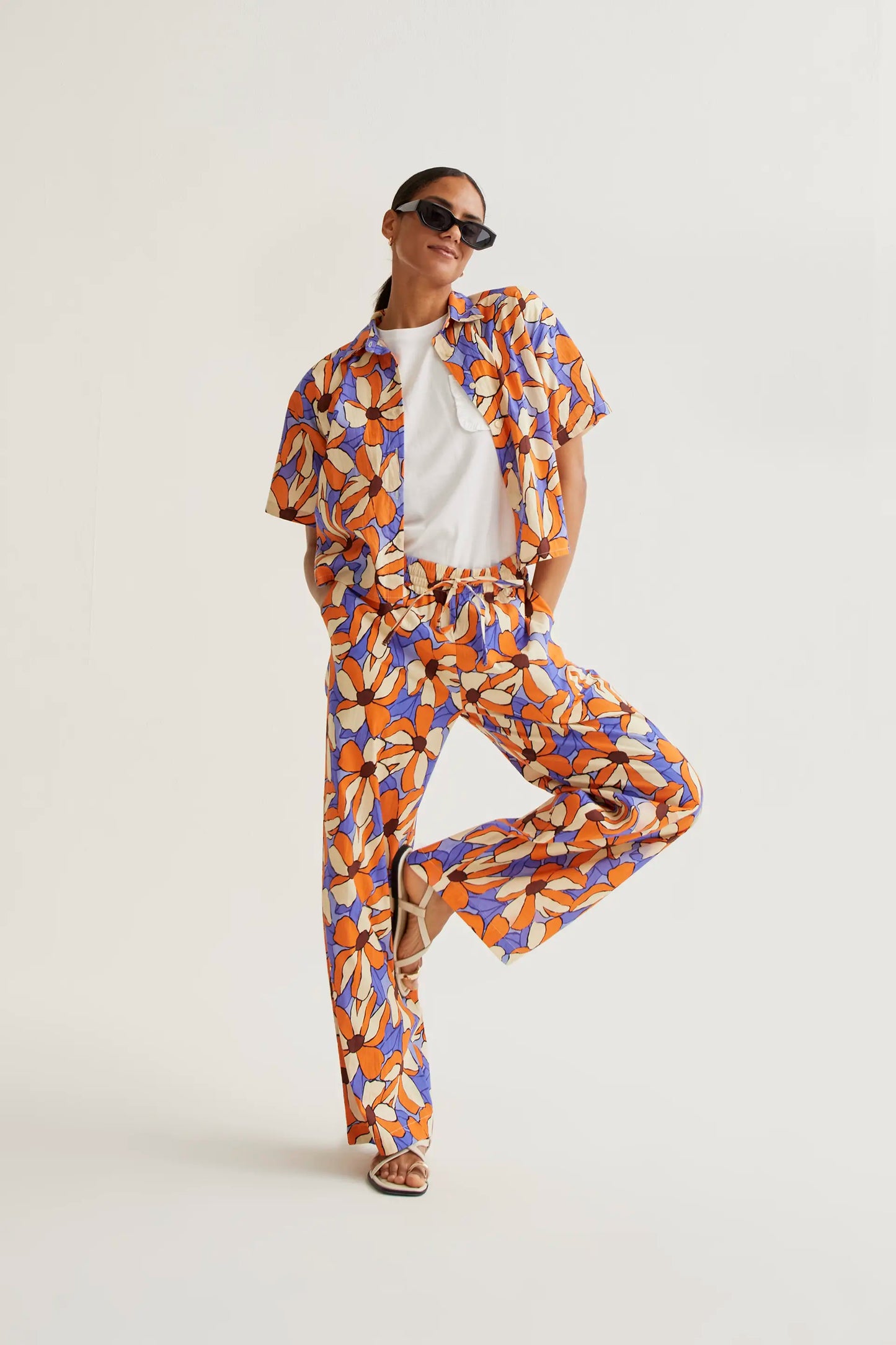 Marigold print trousers
