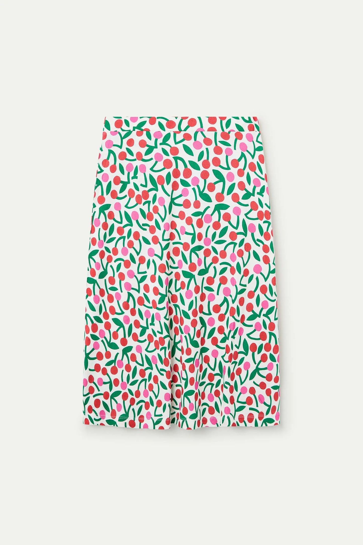 Falda midi con estampado Guinda