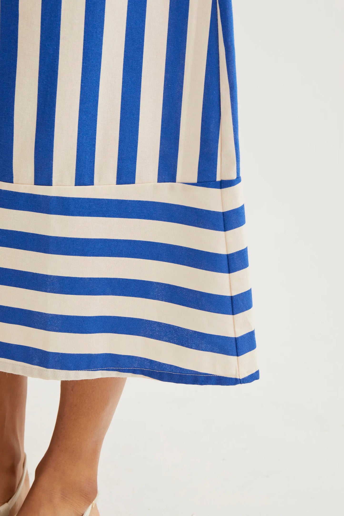 Bamboo Blue print midi skirt