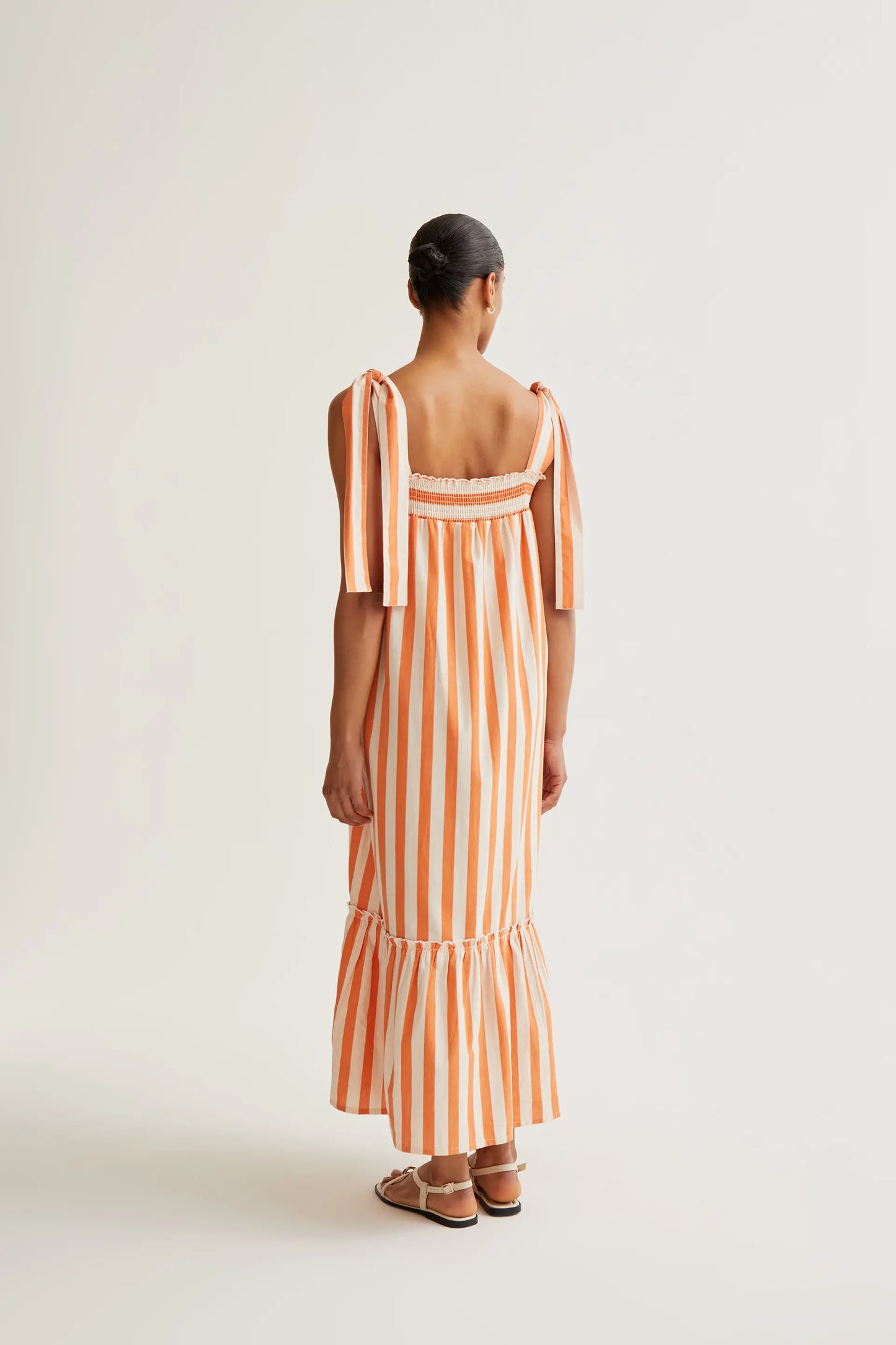 Vestido largo con estampado Bamboo Orange