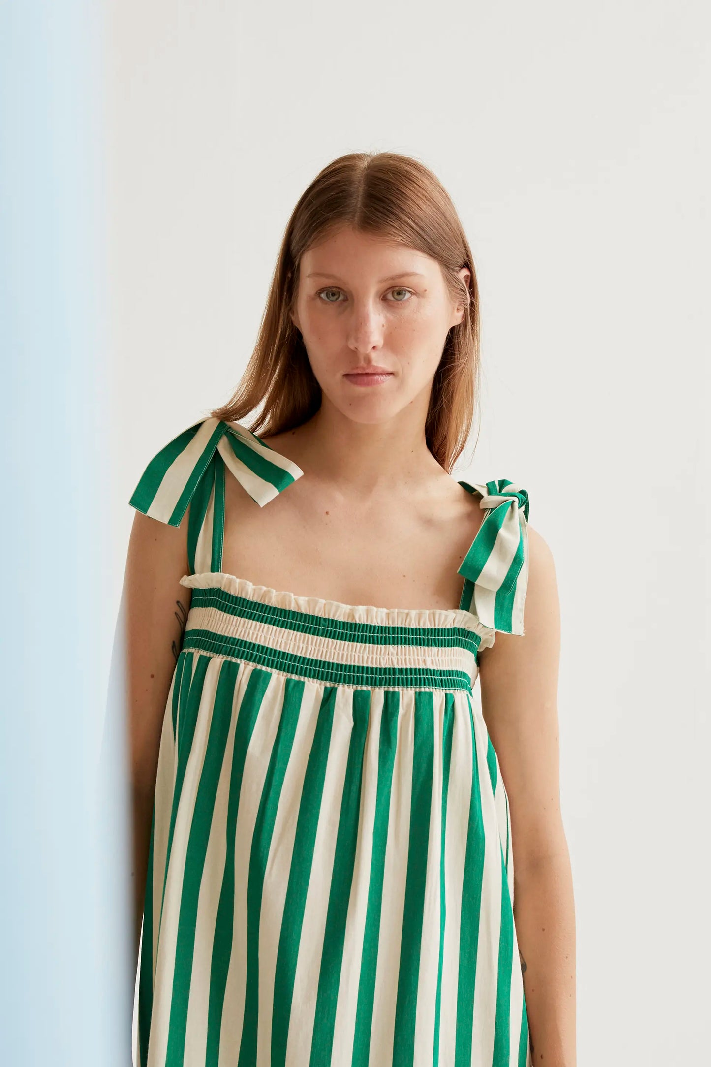 Vestido largo con estampado Bamboo Green