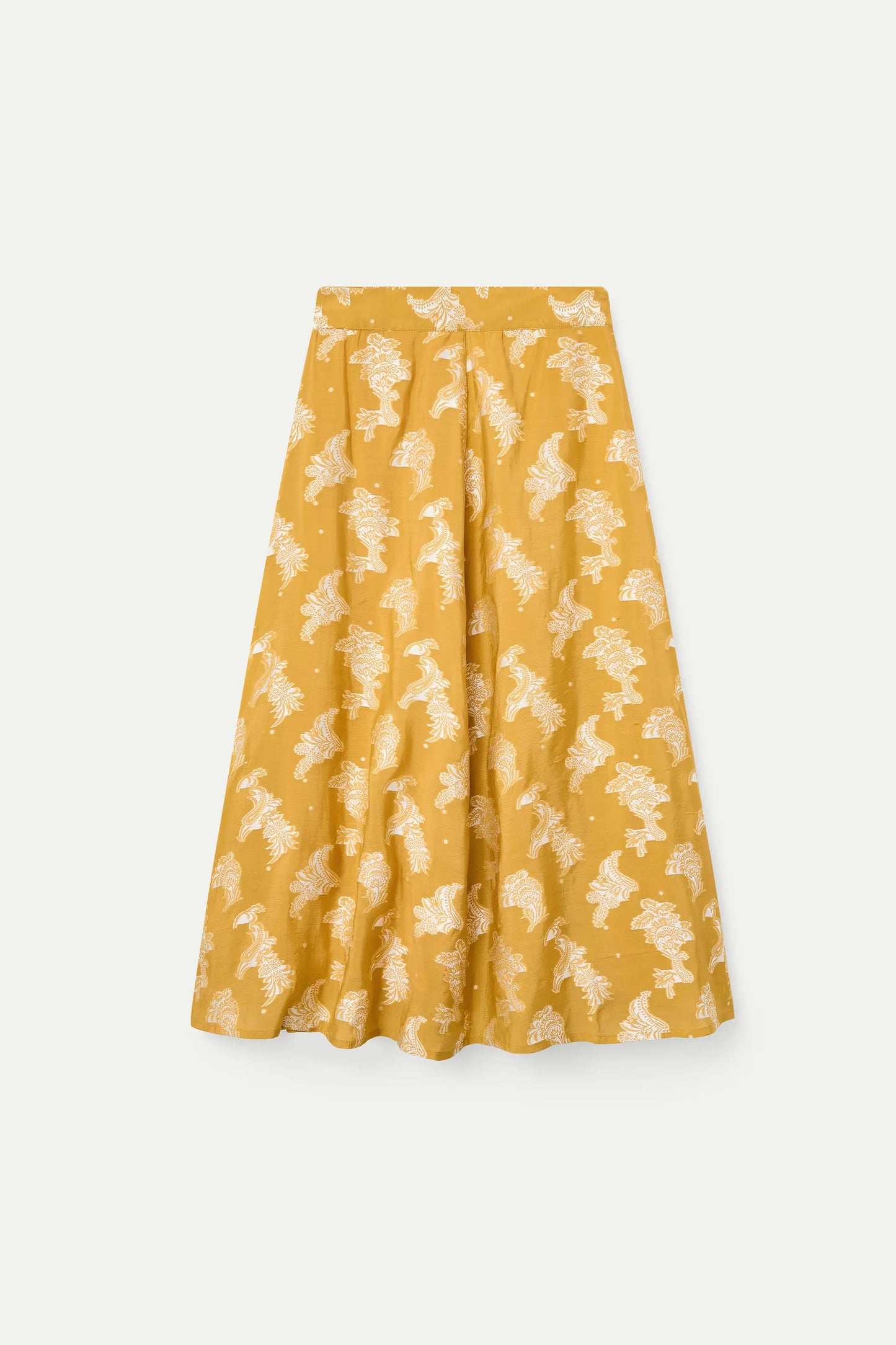 Gonna lunga con stampa gialla