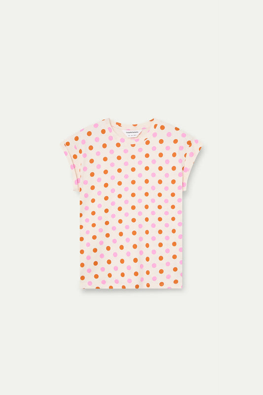 Camiseta 100% algodón con estampado Orange Dots