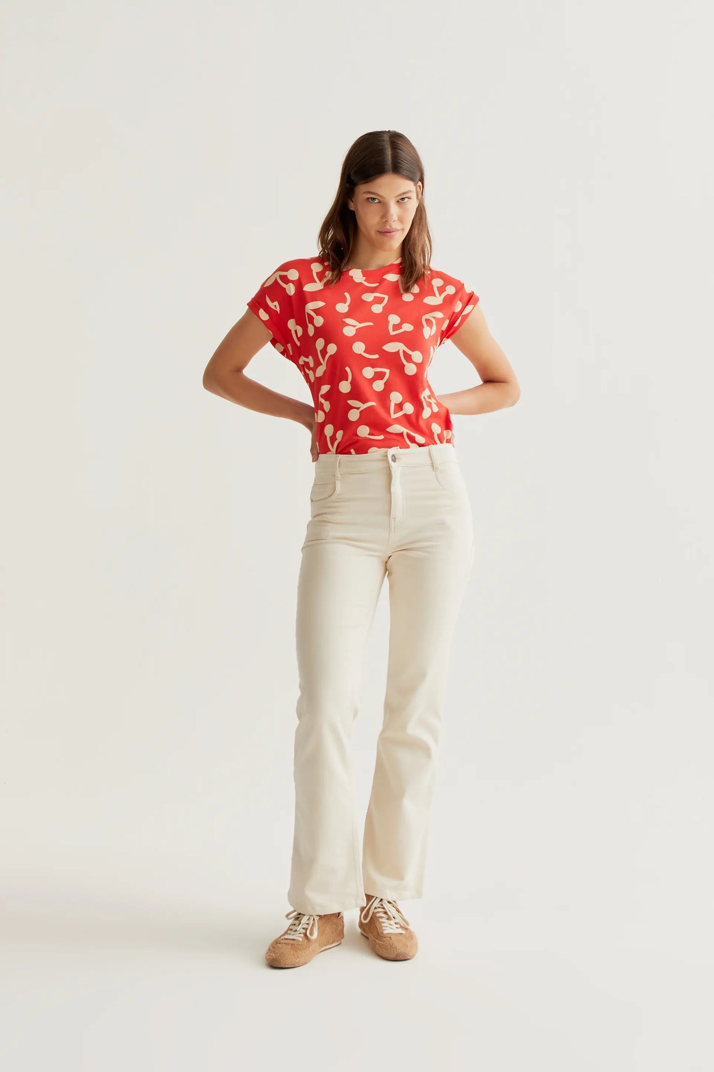 Red Cherry print T-shirt