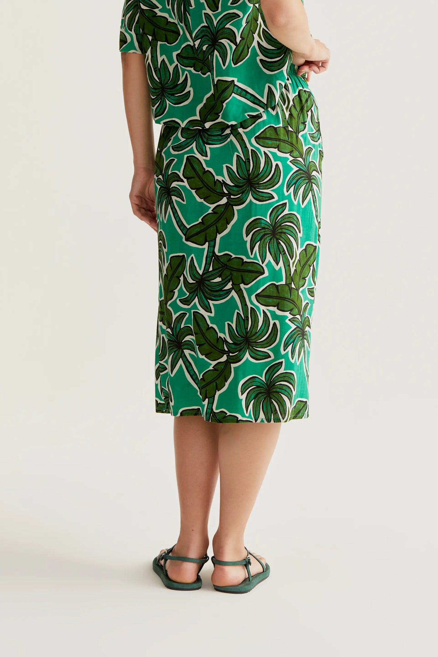 Falda midi con estampado Palm Tree