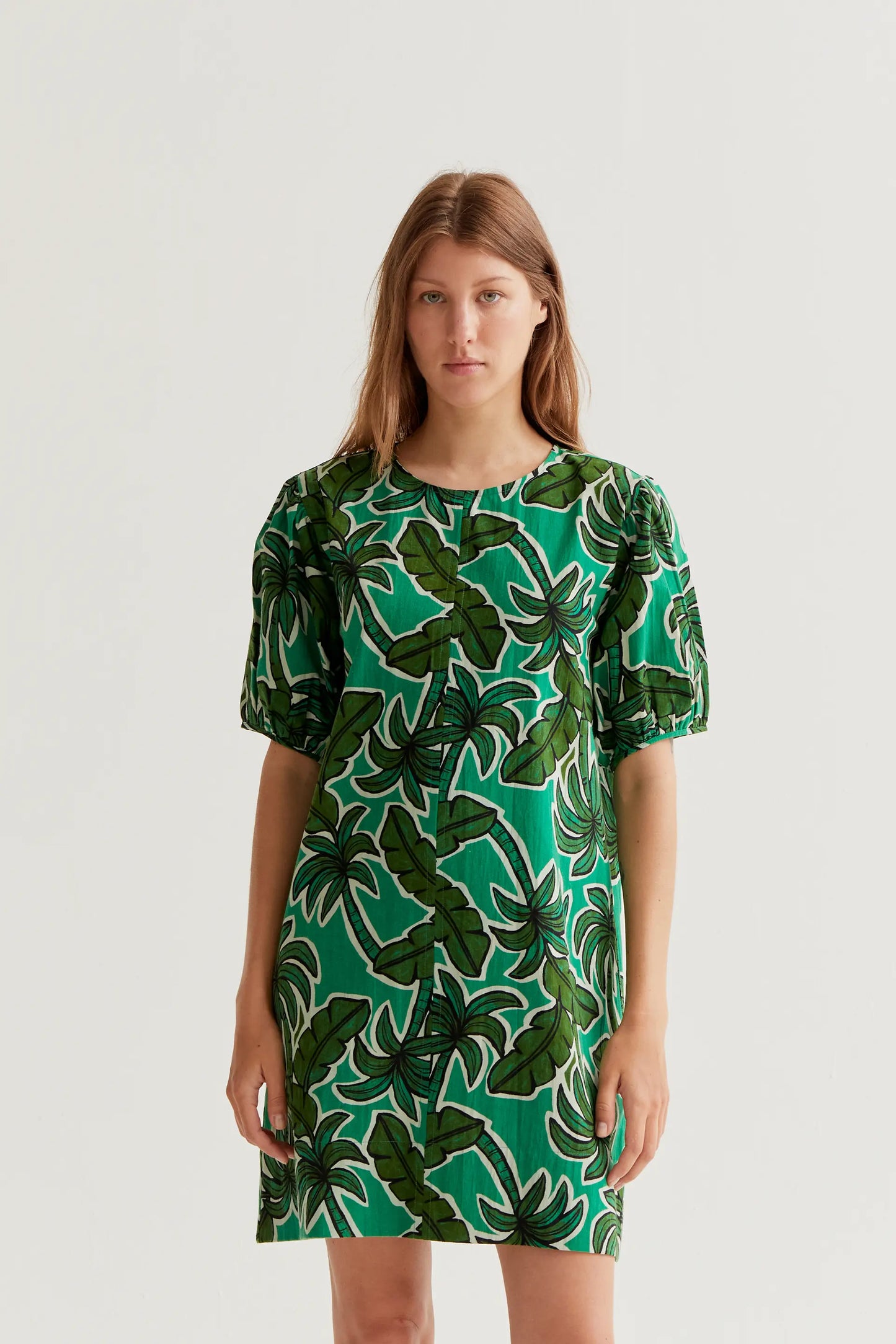 Vestido corto con estampado Palm Tree