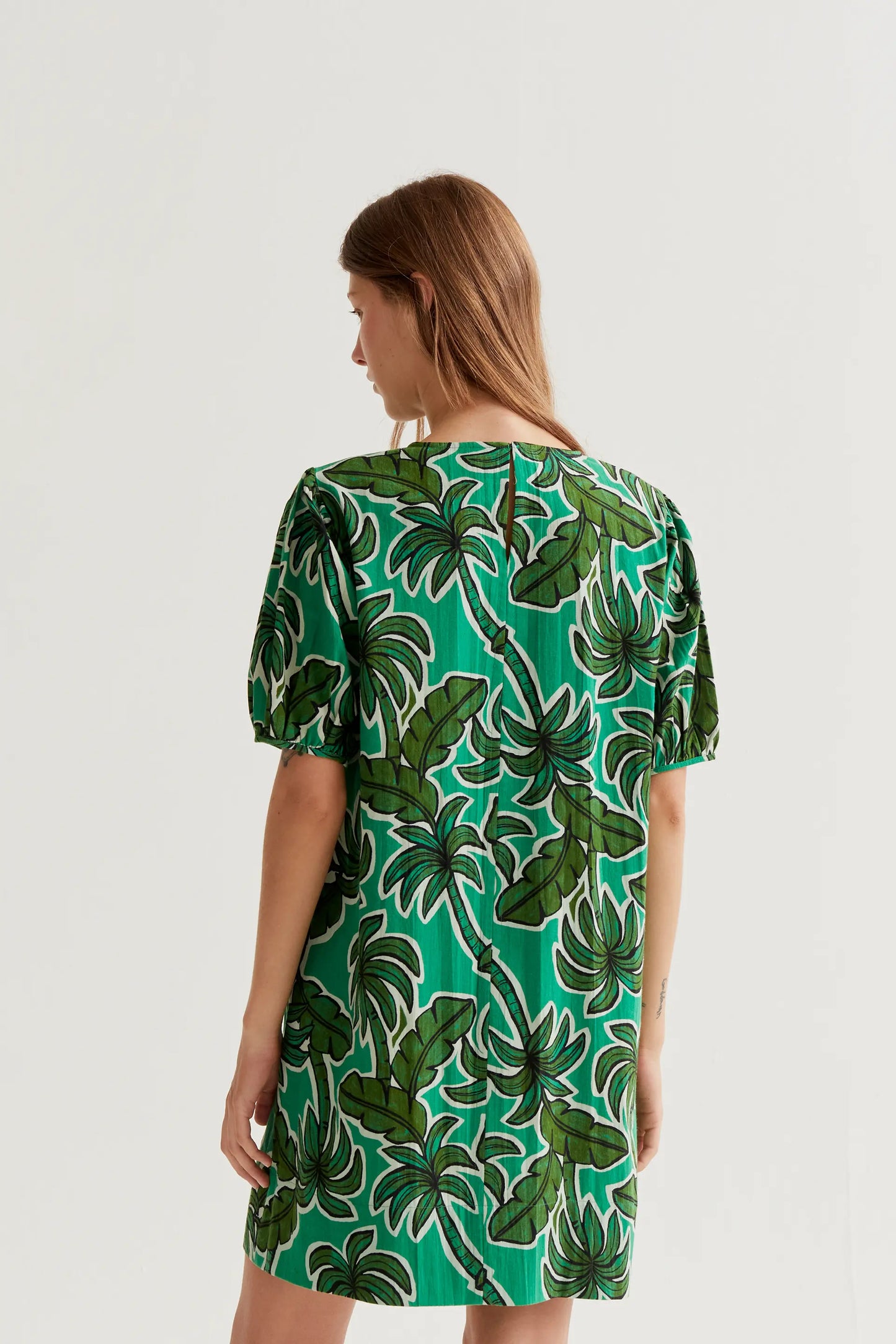Vestido corto con estampado Palm Tree