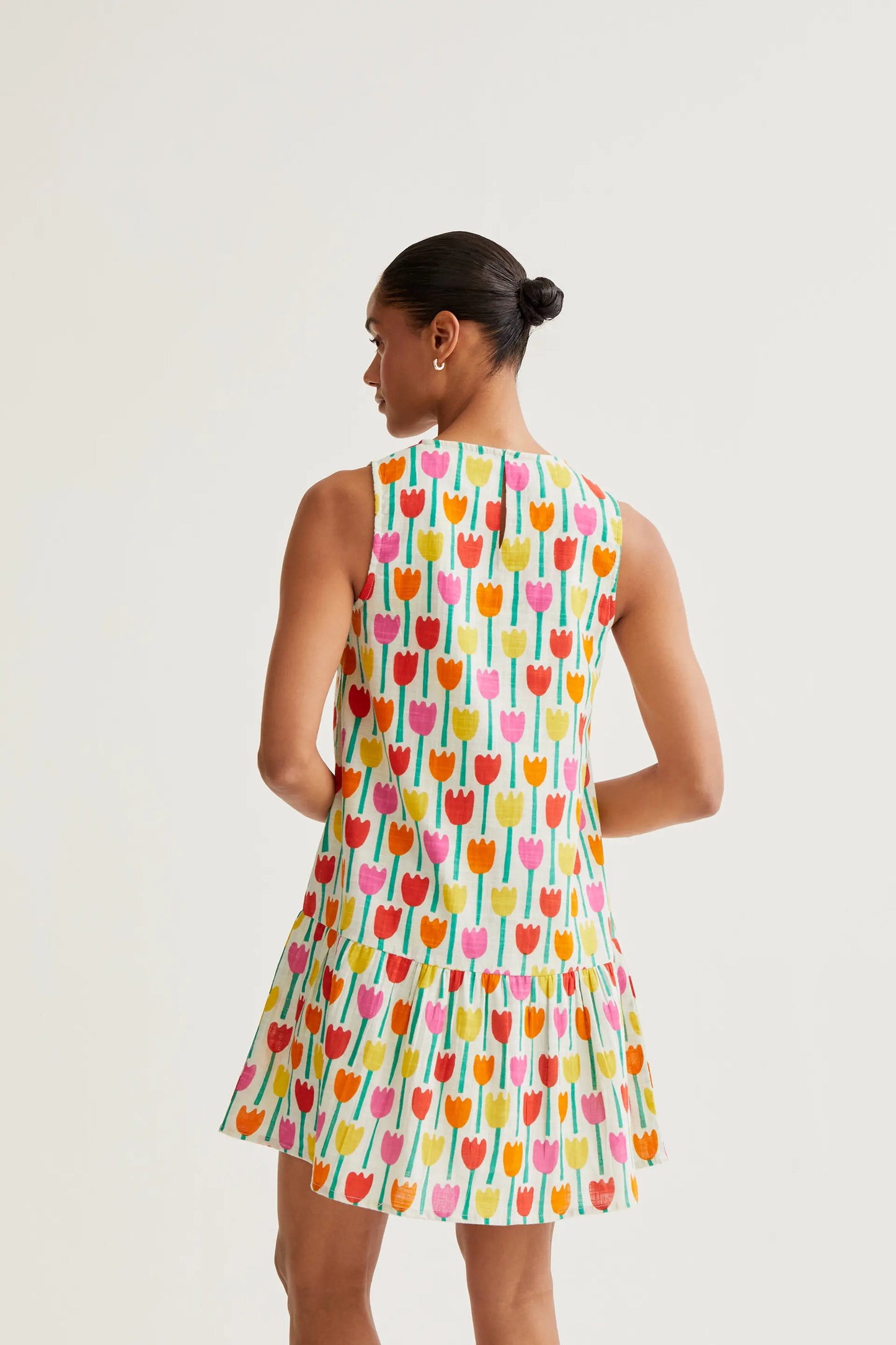 Tulip print short dress