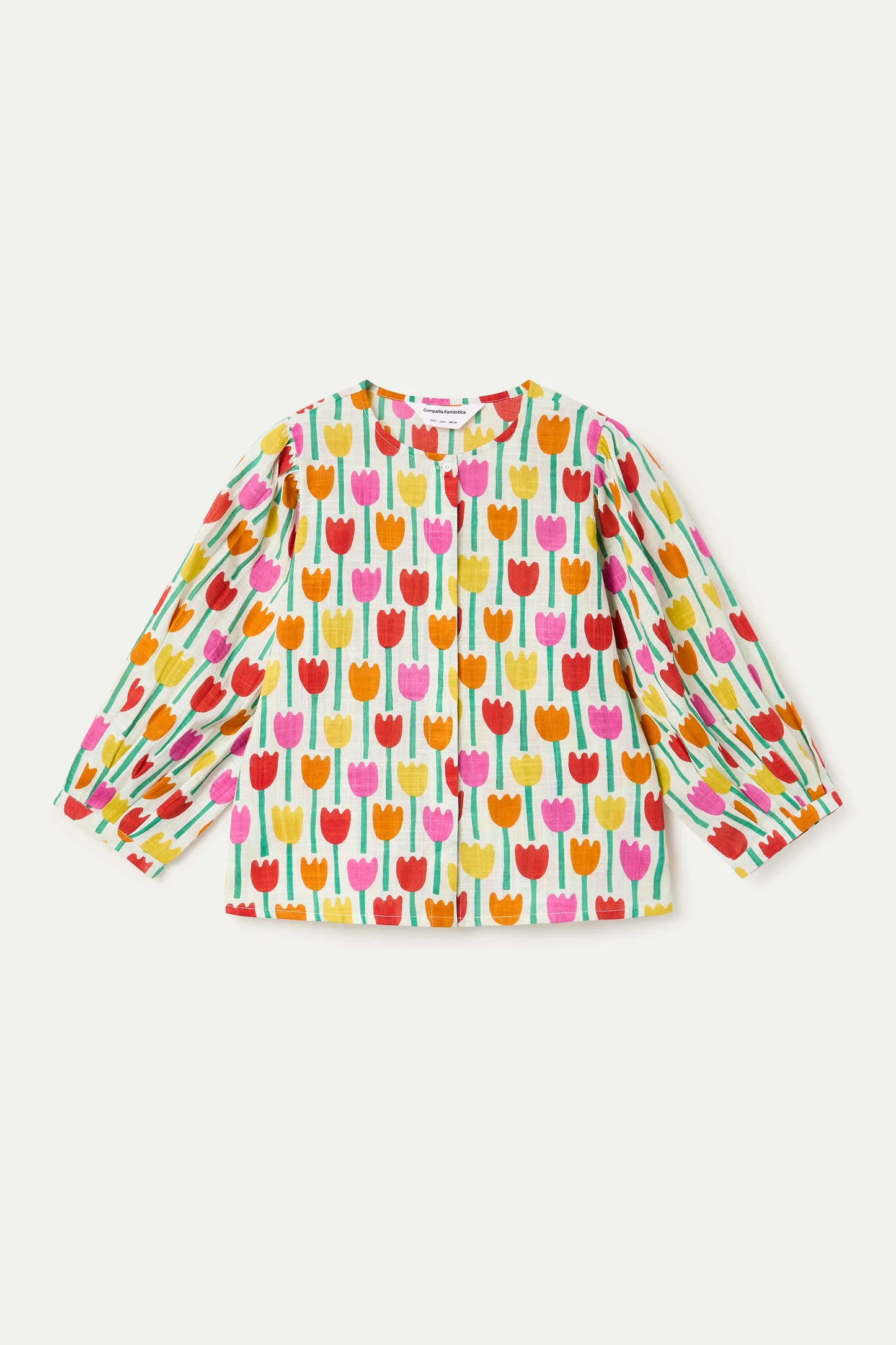 Camicia con stampa di tulipani