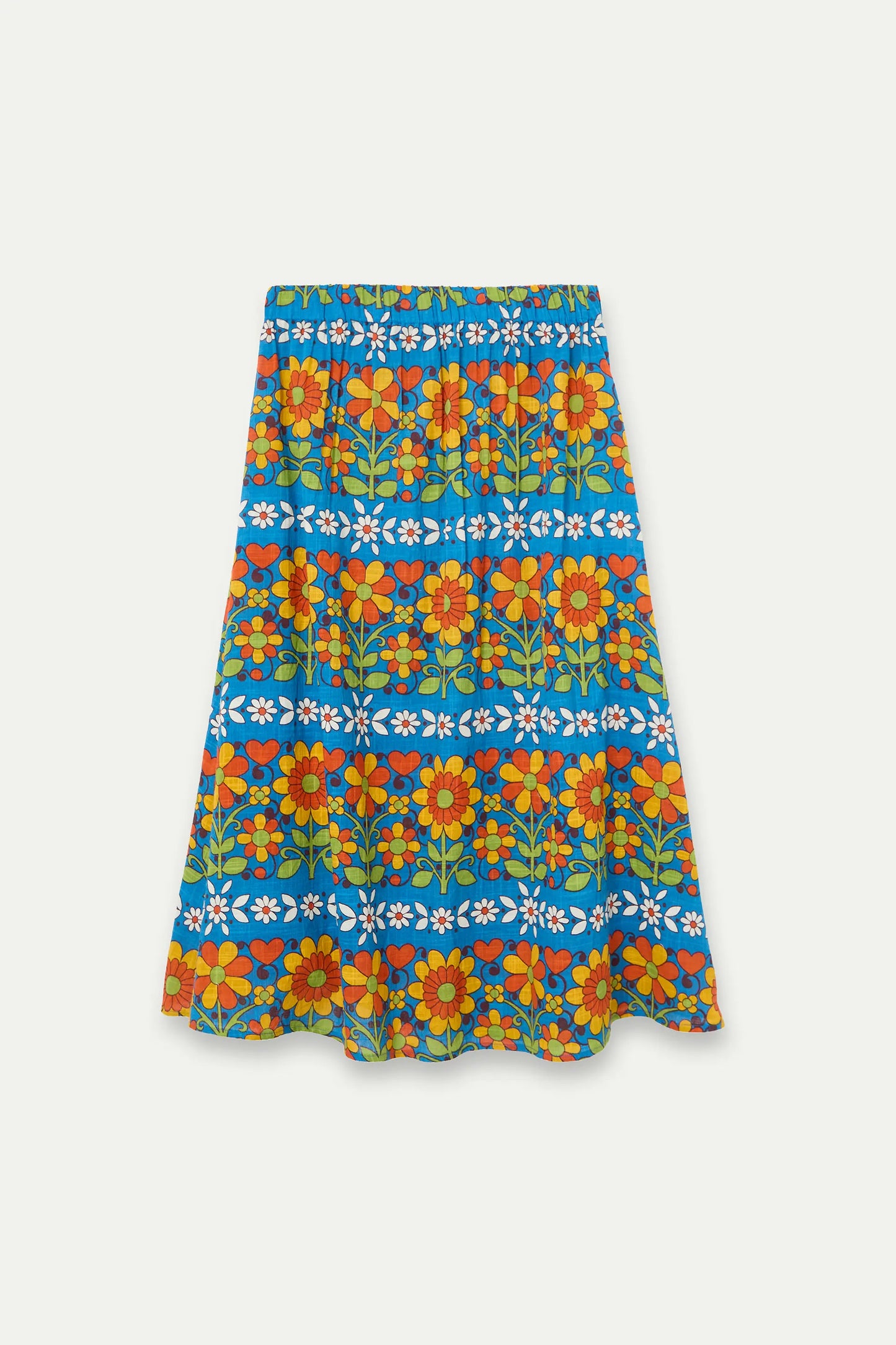 Garden print midi skirt
